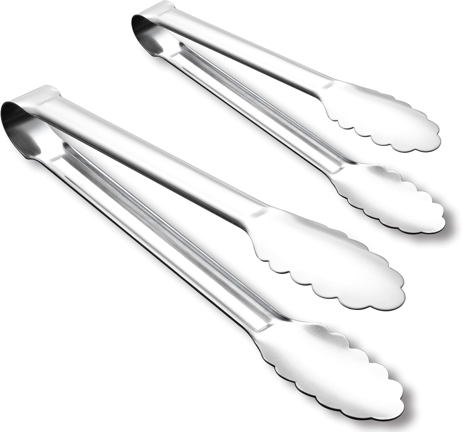 OYV Seamless Tongs for Cooking, One-Piece Design, Durable Heat Resistant Stainless Steel Tongs for Kitchen, Grill, BBQ, Salad, Dishwasher Safe, Metal Tongs Set (12″ & 9″)