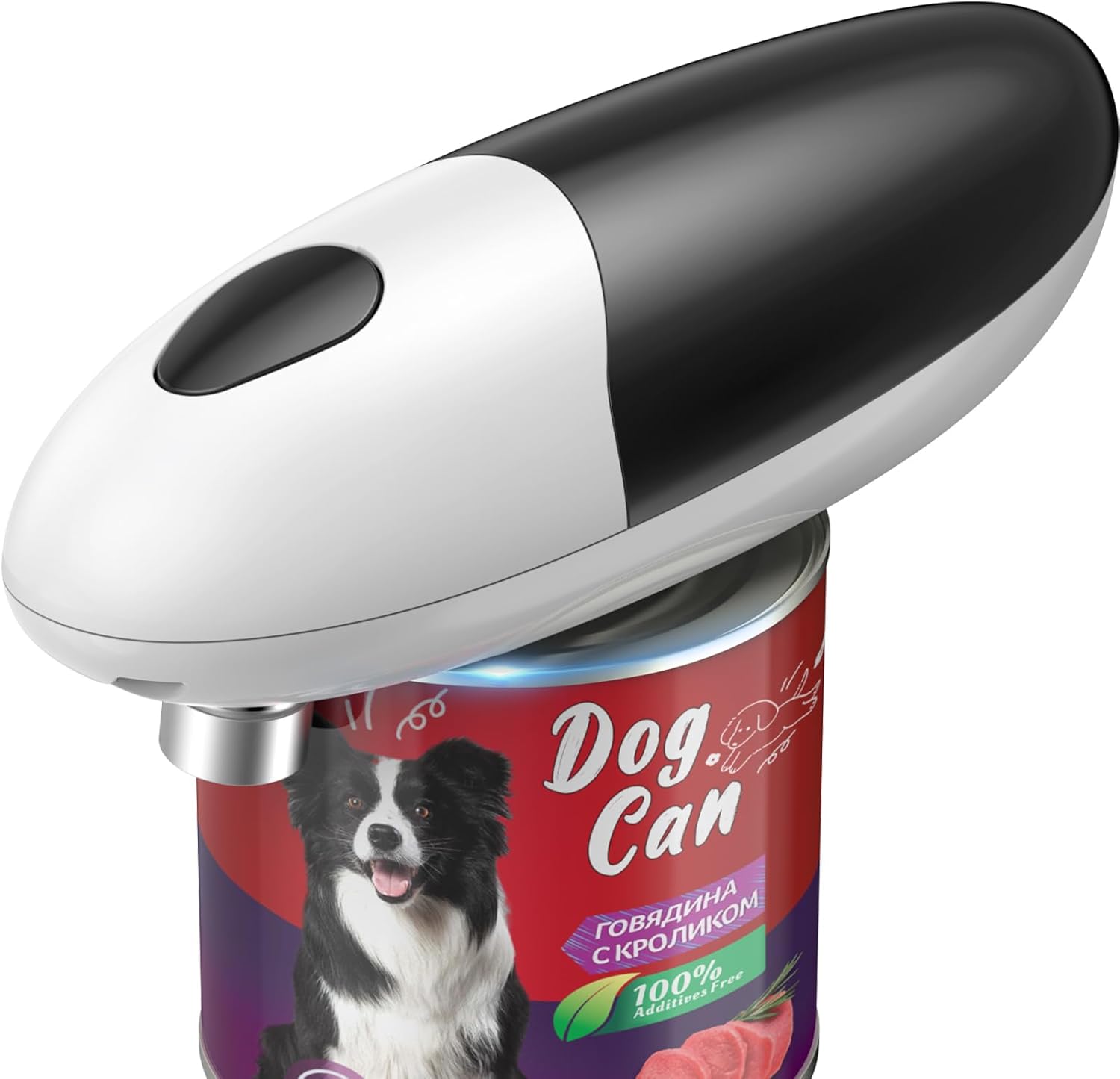 Electric Can Opener, One Press Start/Stop, Automatic Can Opener with Smooth Edge, Hands Free, Battery Powered, Electric Can Openers for kitchen, Can Openers for Seniors with Arthritis, black