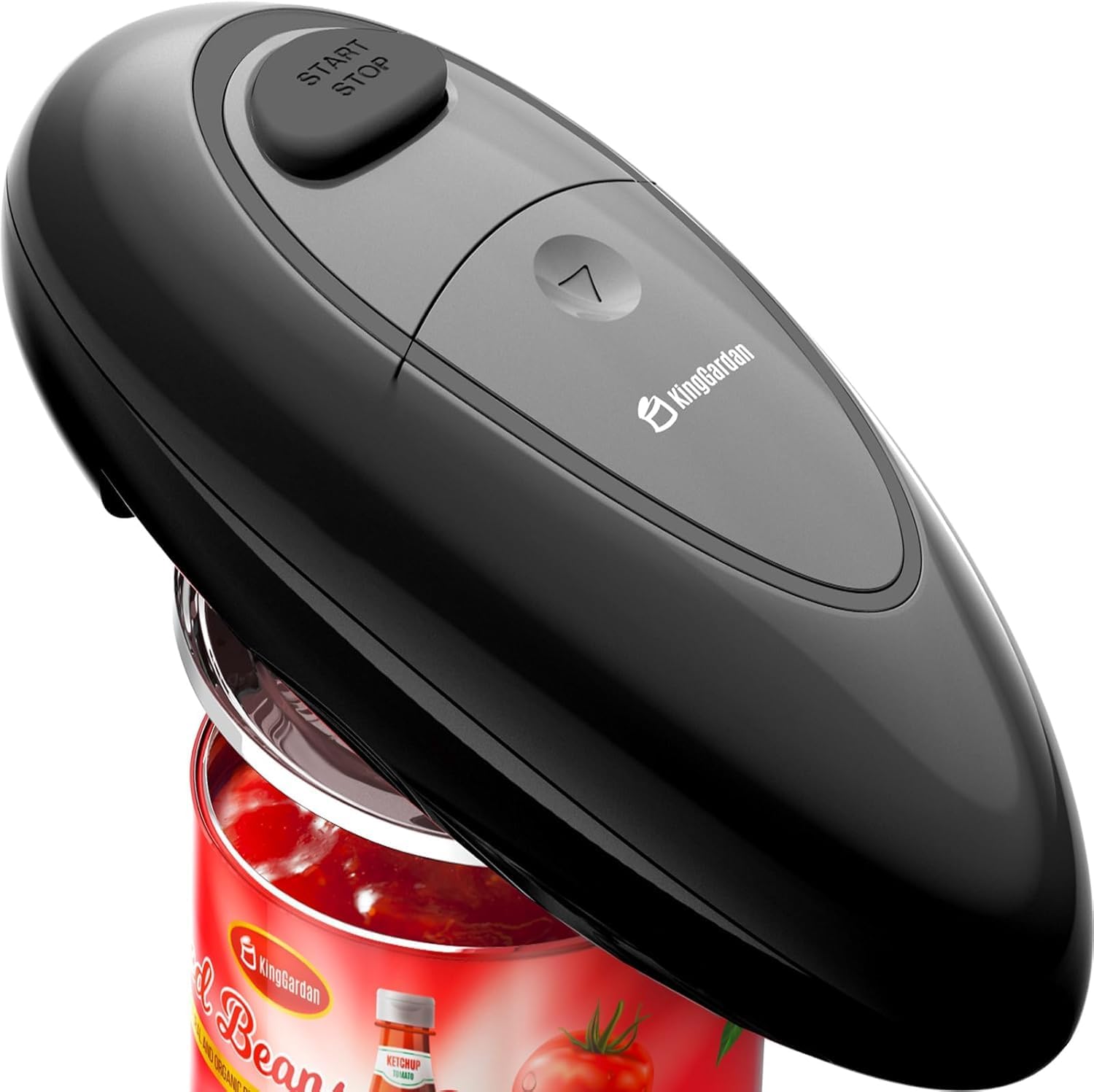 Electric Can Opener, A Touch Automatic Hands Free Can Opener with Smooth Edge, Battery Operated, Safe & Easy for Seniors with Arthritis, Kitchen, Left-Handed & Weak Hands (Black)