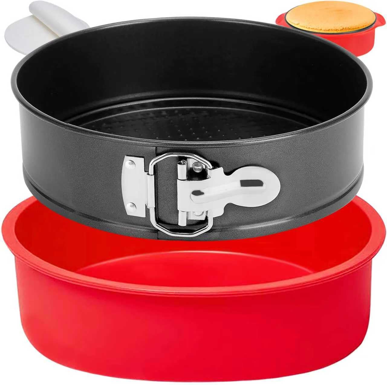 Springform Pan 9 Inch Nonstick, 9 Springform Cheesecake Pan with Silicone Protector, Leakproof Spring Form Pan for Cheesecake, 9 Inch Springform Cheese Cake Pans for Baking with 50 Parchment Paper