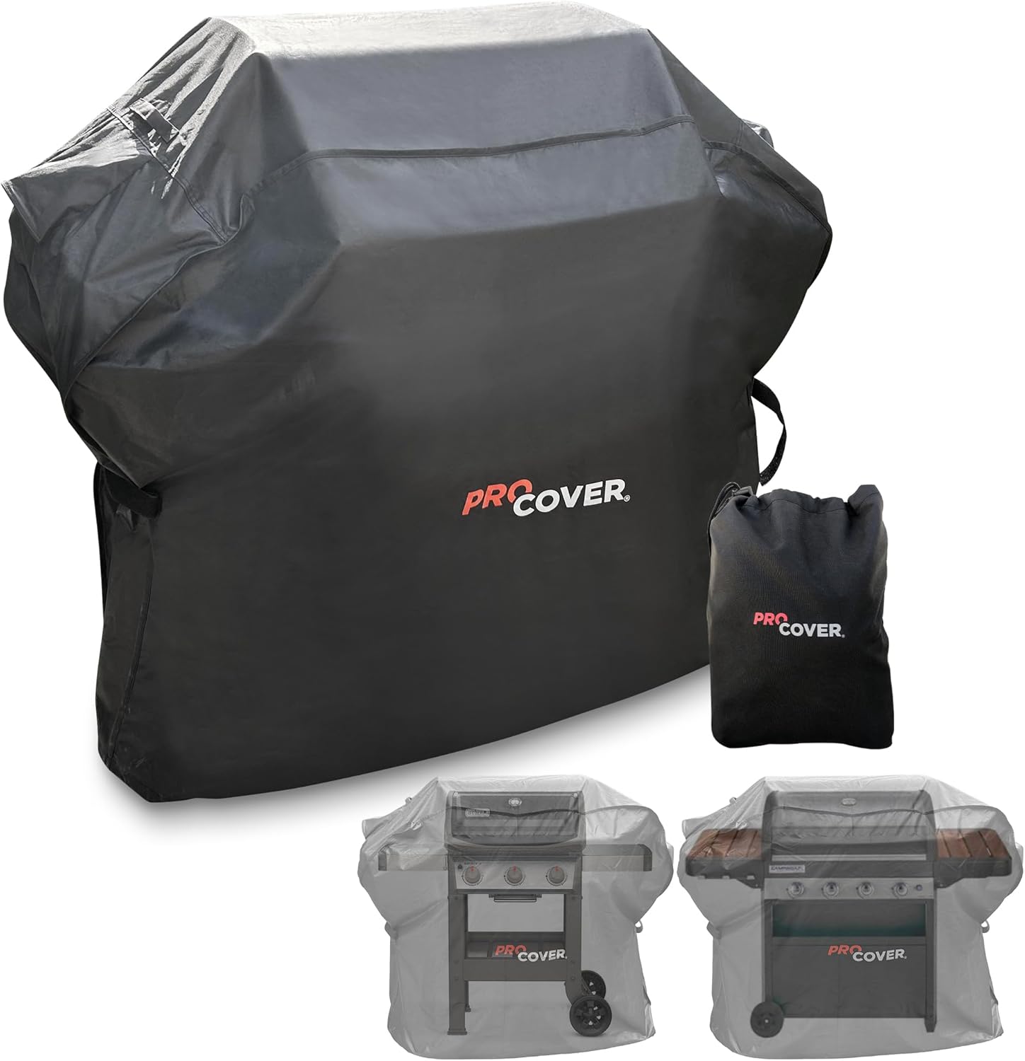 Premium Cover for Outdoor Barbecue and Grill – Waterproof & Durable | Oxford 600D Fabric | Windproof | Professional Quality, Fits All Brands ProCover (46”L x 26”W x 44”H)