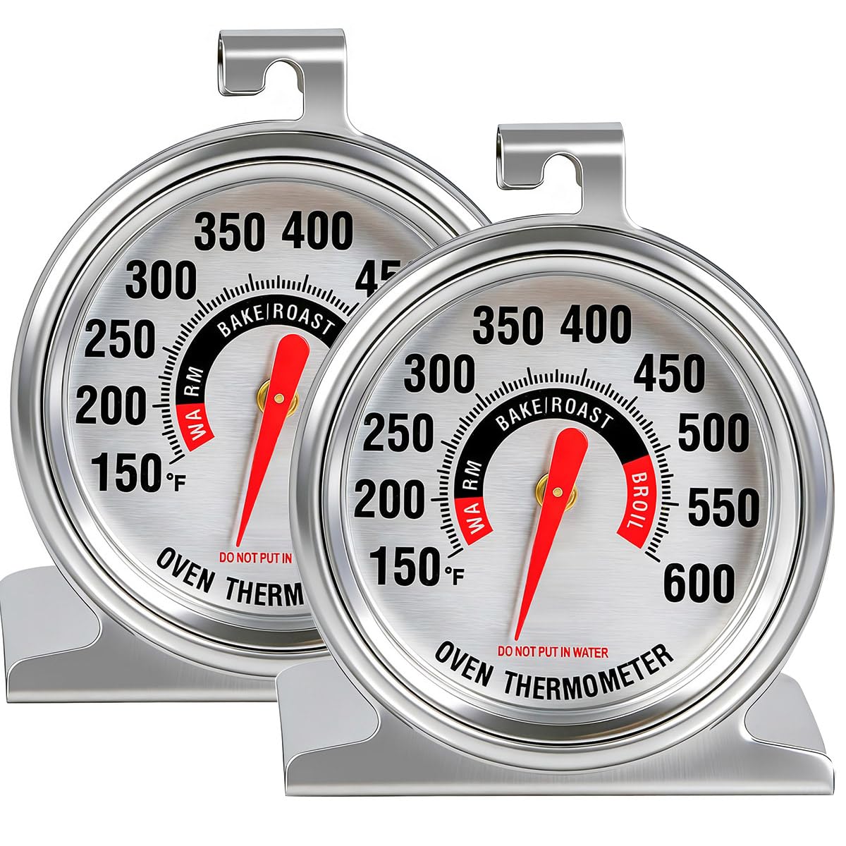 Oven Thermometers(2 Packs) for Gas or Electric Oven Temperature Gauge with 100-600°F/50-300°C,Large Dial & Numbers,Best Kitchen Thermometer for Oven Baking, Cooking,No Fading Color