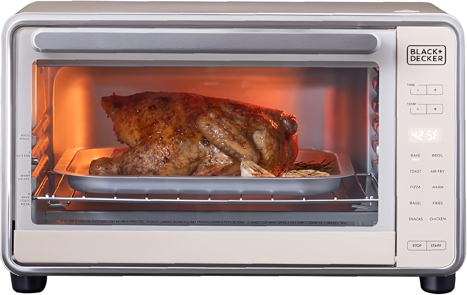 BLACK+DECKER Crisp ‘n Bake™ PRO 6-Slice Digital Air Fry Toaster Oven, 10 Cooking Functions, Convection Countertop Oven, Fits 12” Pizza or 9×13 Pan, 60-Minute Timer, Stainless Steel Accents
