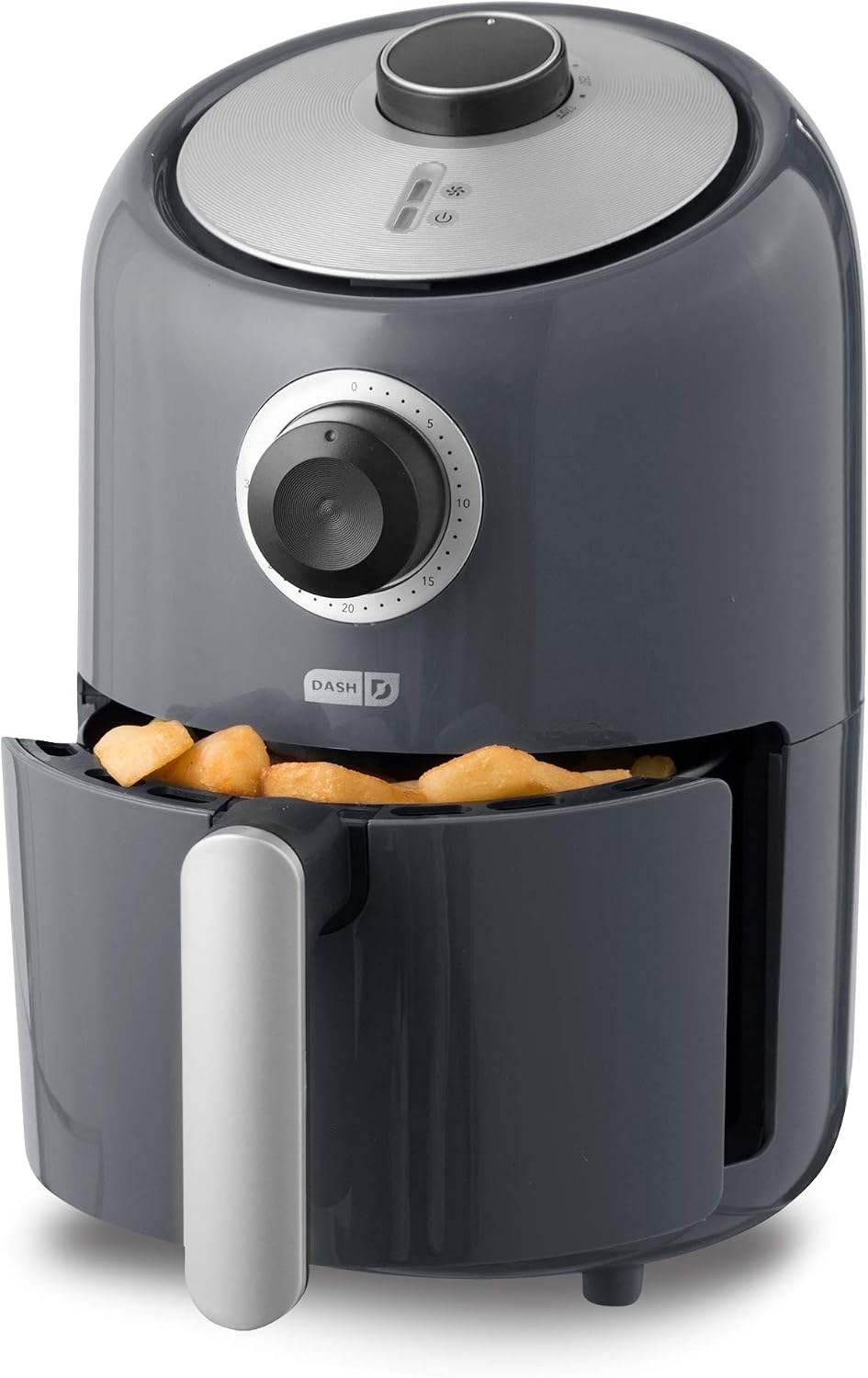 Dash Compact Air Fryer – Healthy Cooking with Auto Shut-Off Feature, Adjustable Temperature Control & Nonstick Fry Basket – Has AirCrisp® Technology – 2 Quart – Cool Grey