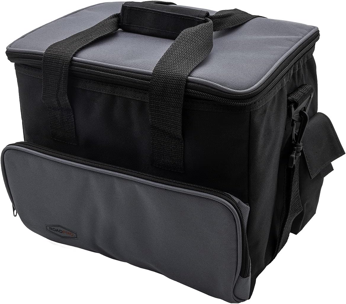 RoadPro RP5370 12-Volt Soft Sided Cooler Bag – Portable Camping 12V Electric Cooler for Camping Tailgating Traveling Plug in Cooler – Cools 35 Degrees Below Ambient Temperature