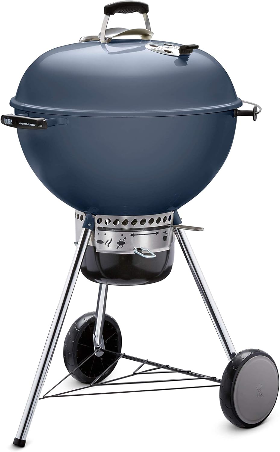 Weber Master-Touch Charcoal Grill, 22-Inch, Slate Blue – Premium Outdoor BBQ Grill with Tuck-Away Lid Holder & One‑Touch™ Cleaning System, Porcelain‑Enameled Kettle