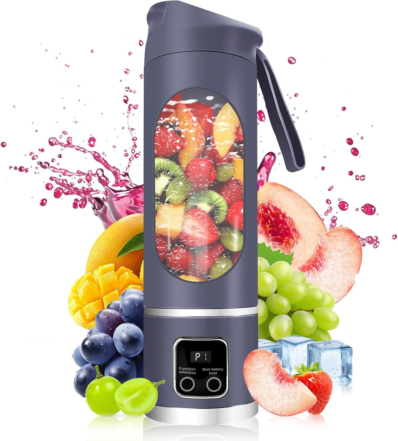 Portable Blender Personal Electric USB | 500ml Portable Juicer for Shakes and Smoothies | Small Blender for Mixing | Compact Convenient Versatile Kitchen Small Appliance for Home (Purple)