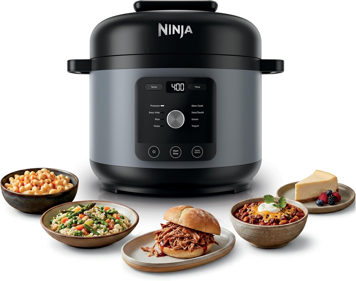 Ninja HyperHeat 9-in-1 Electric Pressure Cooker | 6.5 Qt Multi Cooker with Sear/Sauté, Slow Cooker, Rice Cooker, Sous Vide | 1200W | Fast Cooking, PFAS-Free Pot | Stone Purple | PC201SP