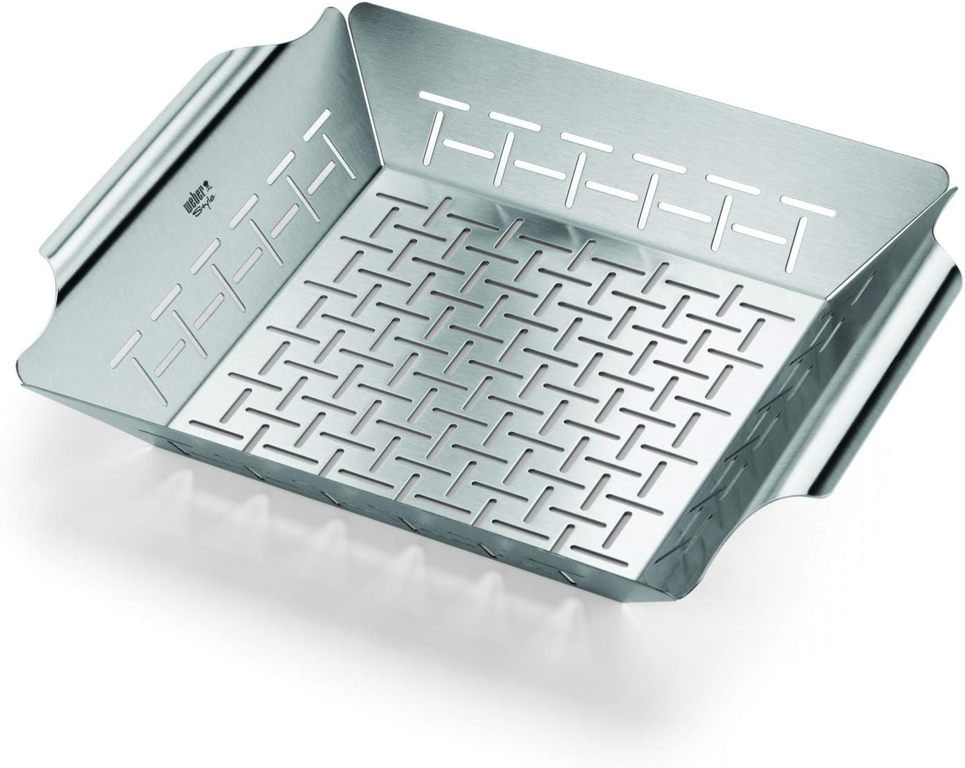Weber Deluxe Grilling Basket – Stainless Steel Grill Basket for Vegetables, Seafood & Small Foods, Durable BBQ Cooking Accessory for Charcoal and Gas Grills – Grill Accessory