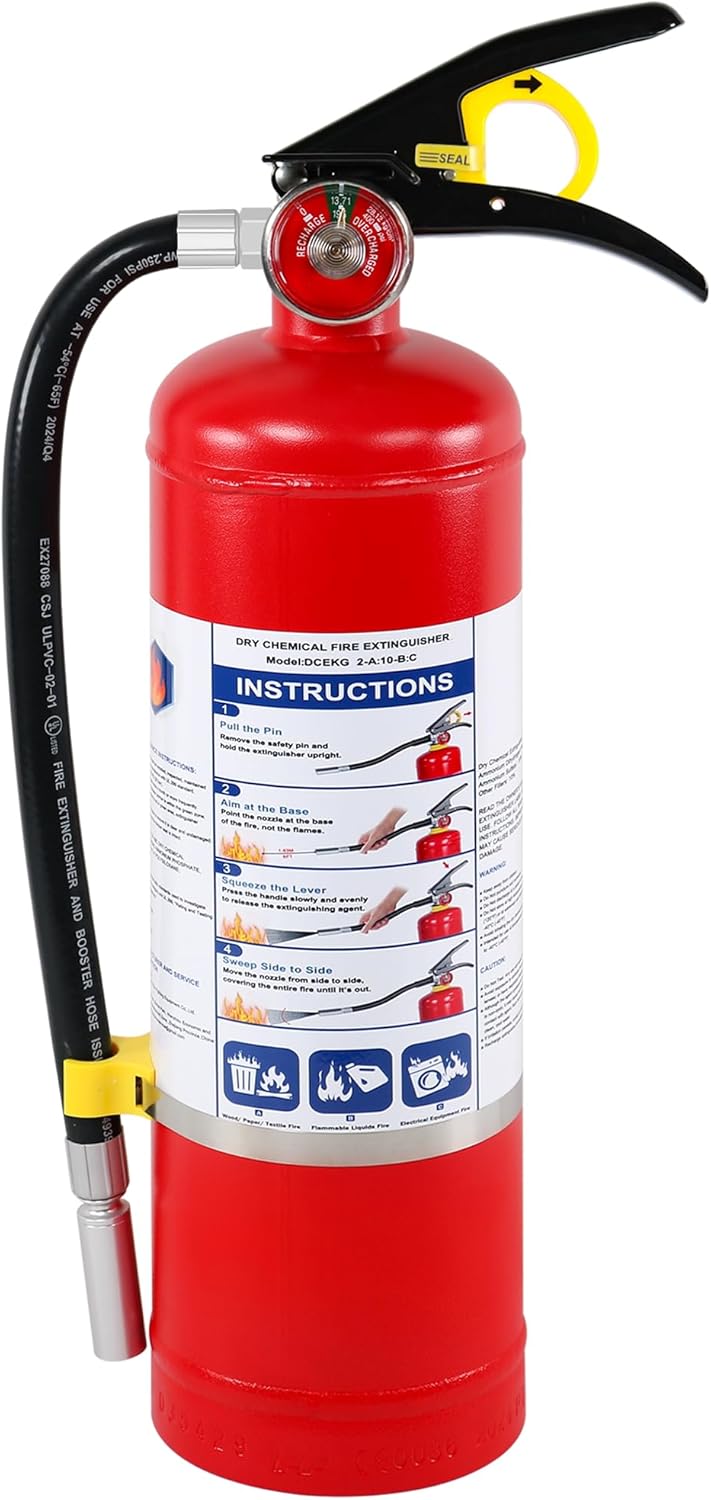 ABC Dry Chemical Fire Extinguishers, 5 lb 2a10bc Fire Extinguisher for Home, Business, Boat, Truck, Quick Release Handle, Ideal for Electrical & Grease Fire Extinguisher