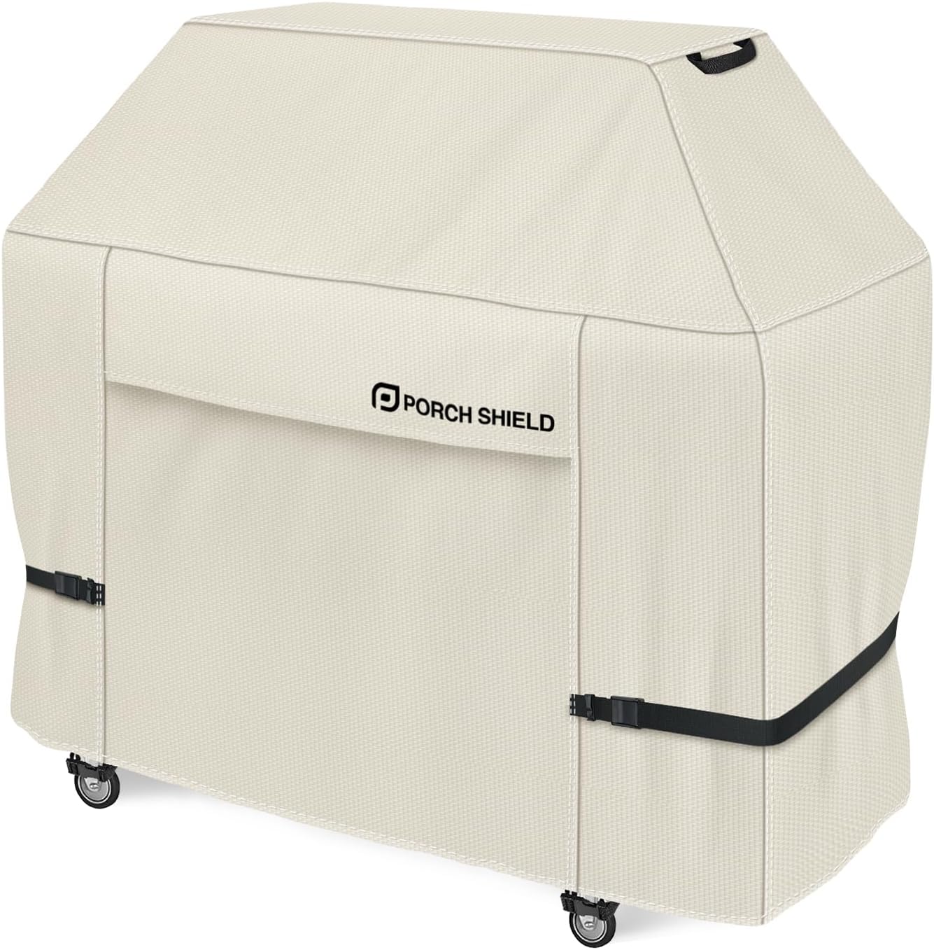 Porch Shield 54W x 24D x 46H inch Premium Gas Grill Cover Up to 52 inch, Waterproof and Fade Resistant 600D BBQ Covers for Weber, Brinkmann, Char-Broil and More, Light Tan