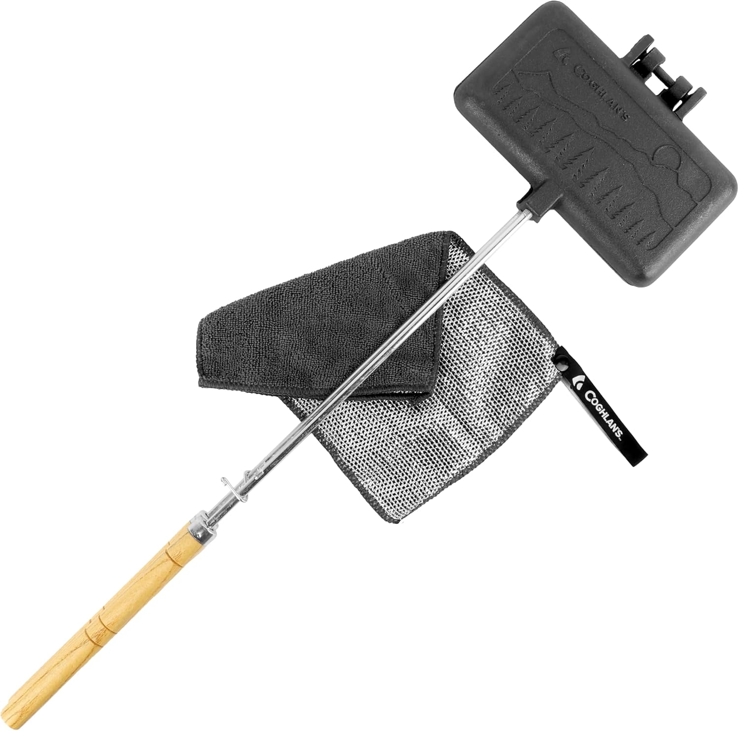 Coghlan’s Cast Iron Camp Cooker – Pre-Seasoned Pie Iron Sandwich Maker with Heat-Resistant, Removable Handles, Easy-to-Clean for Toasted Pies, Grilled Sandwiches, and Meats, For Campfire Cooking