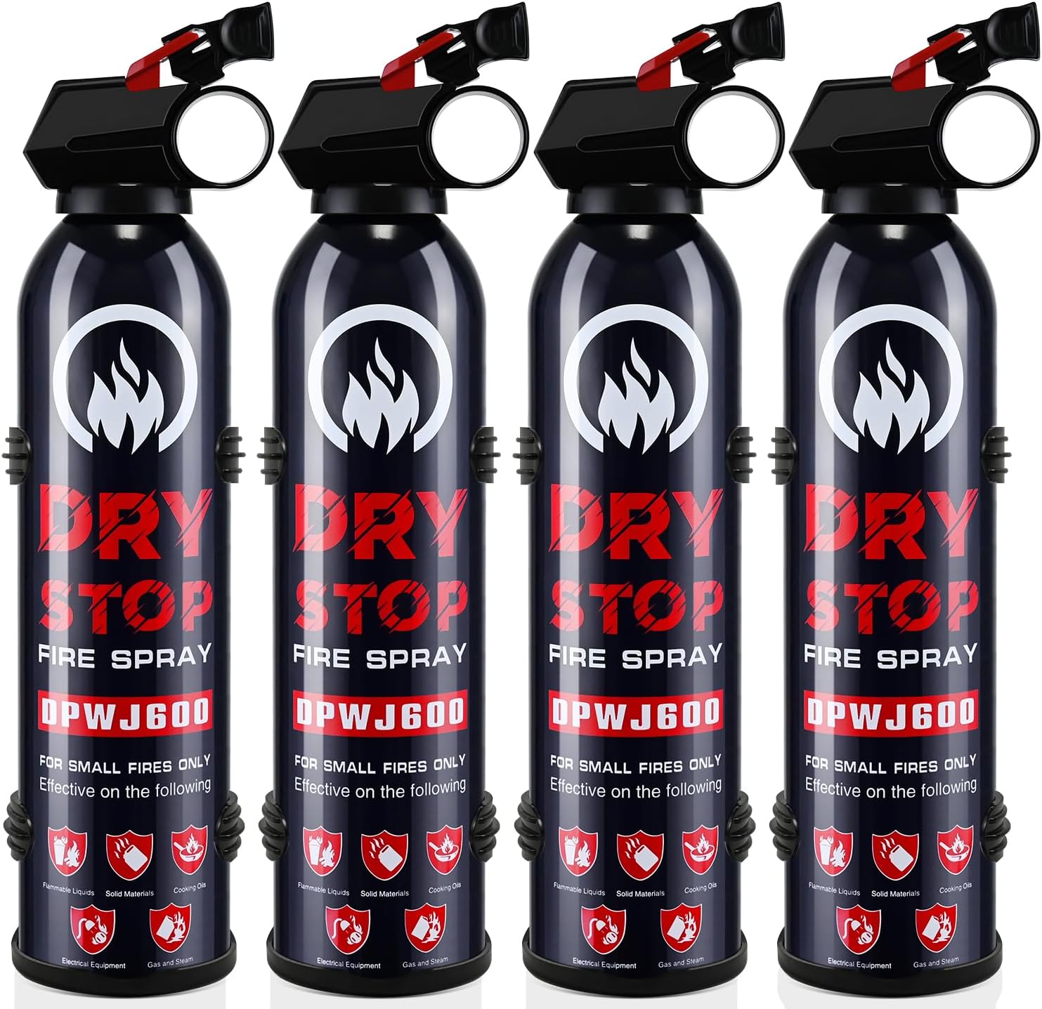 ABC Fire Extinguisher for Home and Vehicle – 4 Pack Dry Chemical Fire Extinguisher with Mounting Bracket, Grease & Electrical Fire Extinguisher for Kitchen, Car, Office, Easy to Use