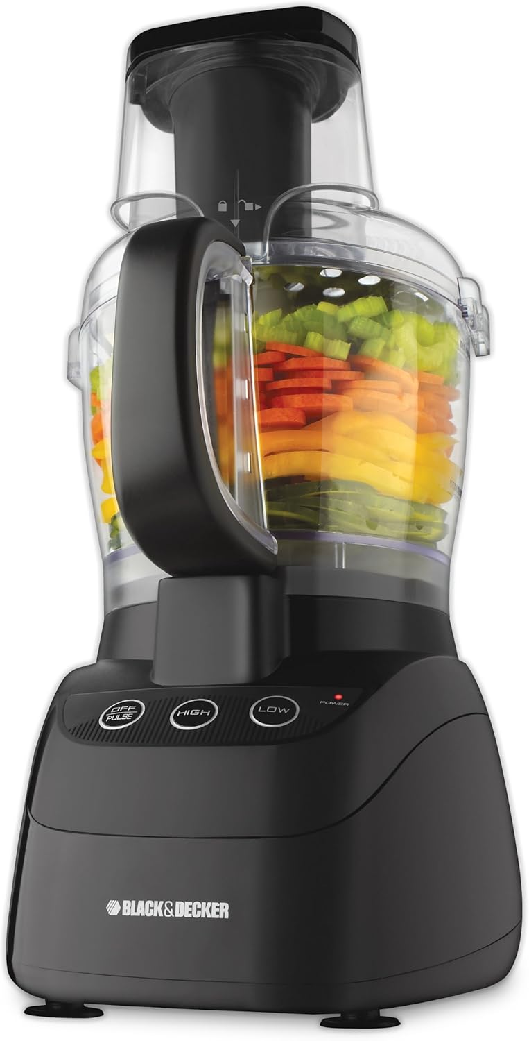 Black+Decker FP2500B PowerPro Wide-Mouth 10-Cup Food Processor, Black