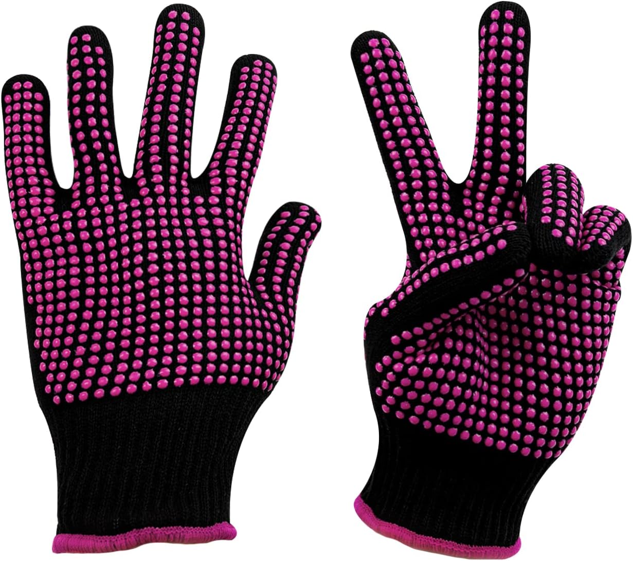 HTVRONT Heat Resistant Gloves for Sublimation – 2Pcs Heat Gloves for Sublimation with Silicone Bumps, Heat Resistant Work Gloves for Women, Universal Fit Size 9.44 * 5.9in