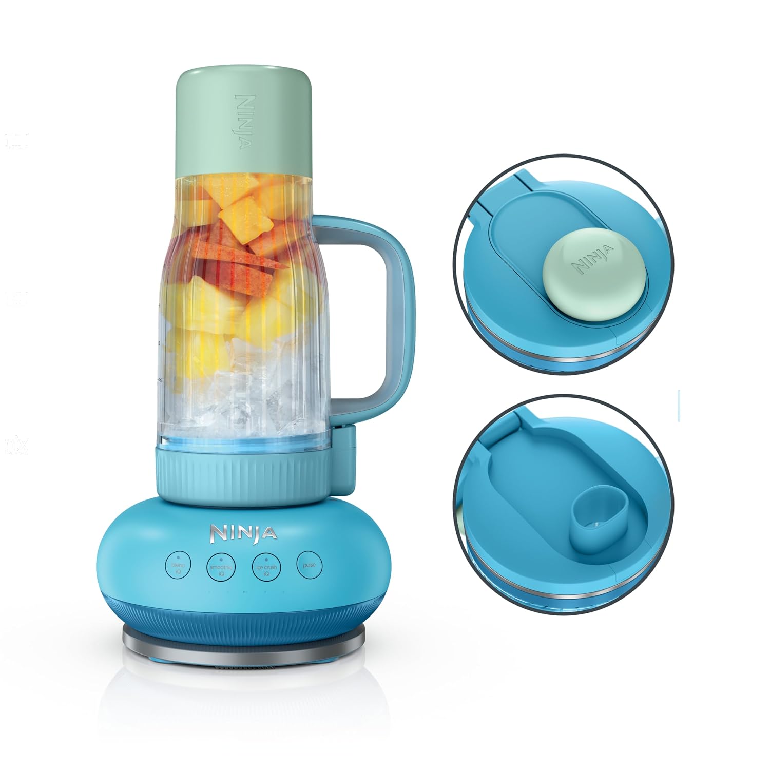Ninja BlendBOSS | Personal Smoothie Blender and Tumbler | 26oz Travel Tumbler w/Leakproof Lid & Intergrated Chug Spout | AutoIQ Technololgy | 1200 Peak Watt | Blue Rasberry | DB301BLBRN | (NEW)