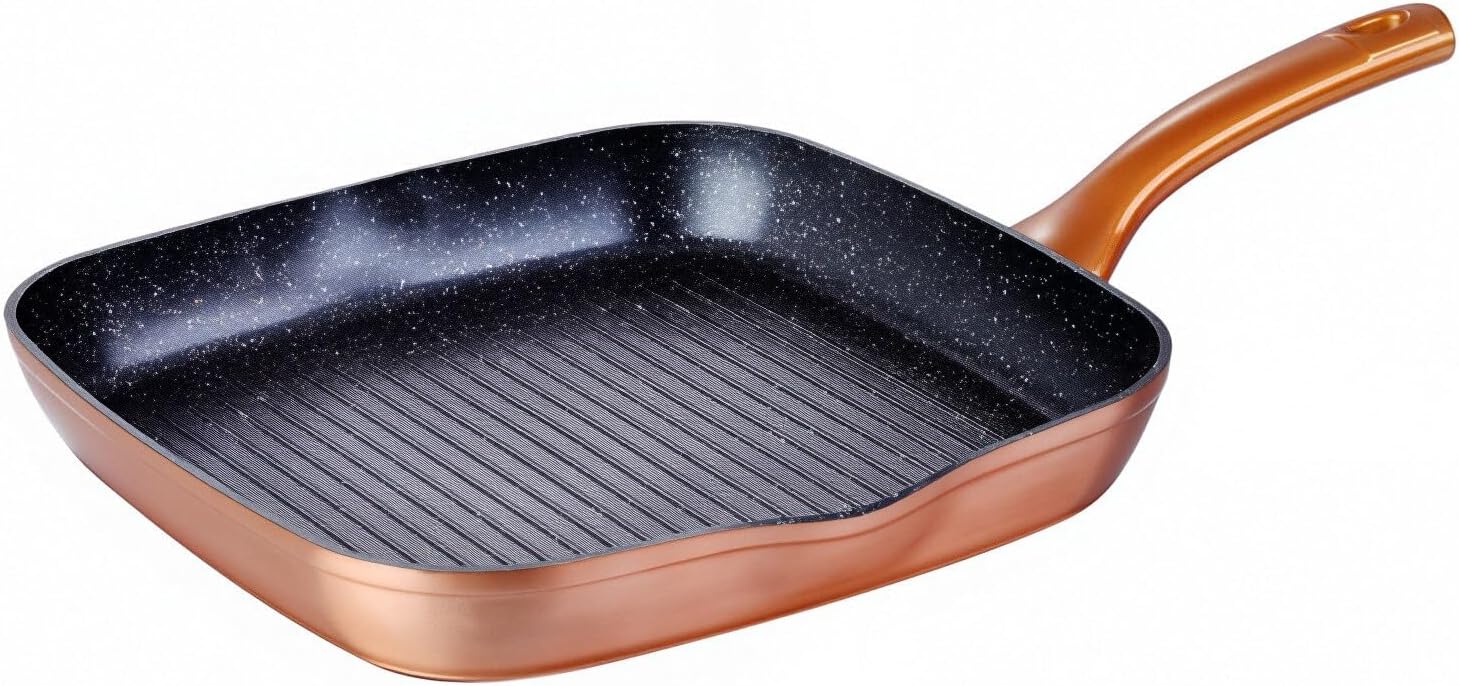 Nonstick Grill Pan for Stove Tops, 11 Inch Versatile Griddle Pan with Pour Spouts,Square Grill Pan for Indoor Cooking Surface, Durable Grill Skillet for Indoor & Outdoor Grilling.PFOA Free