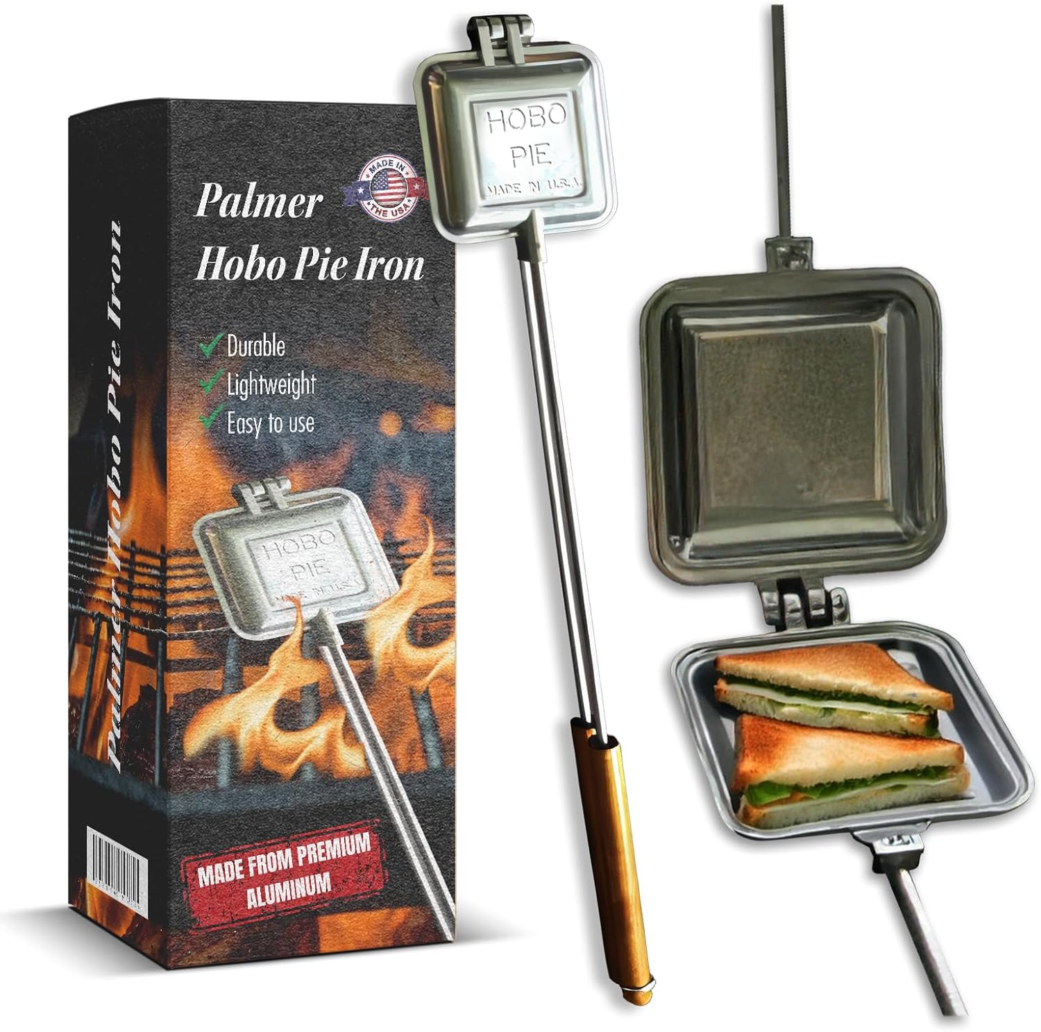 C Palmer Hobo Sandwich Toaster, Mountain Pie Iron for Campfire, Made in America