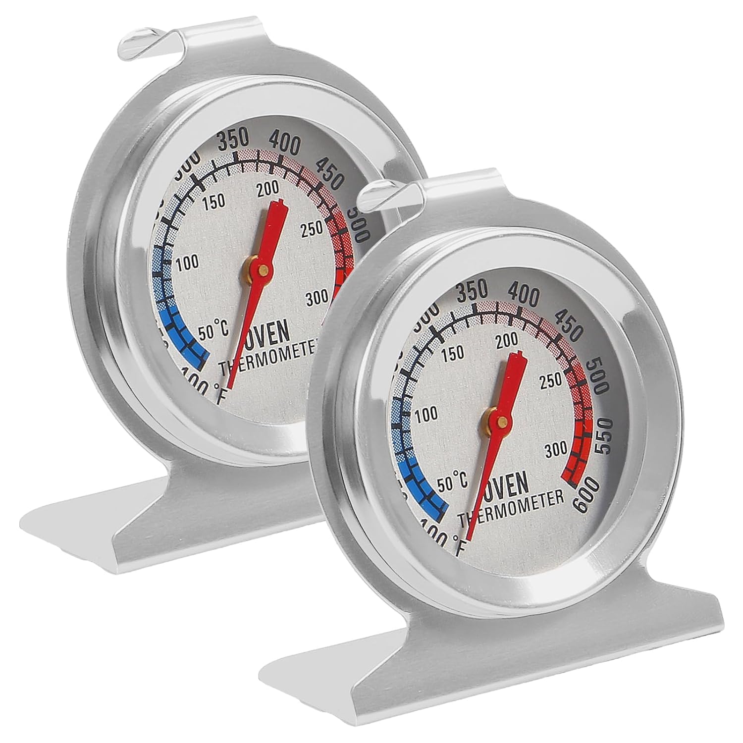 2 Pack Oven Thermometer Instant Read Stainless Steel Grill Thermometer 50-300°C/100-600°F for Kitchen Cooking Baking