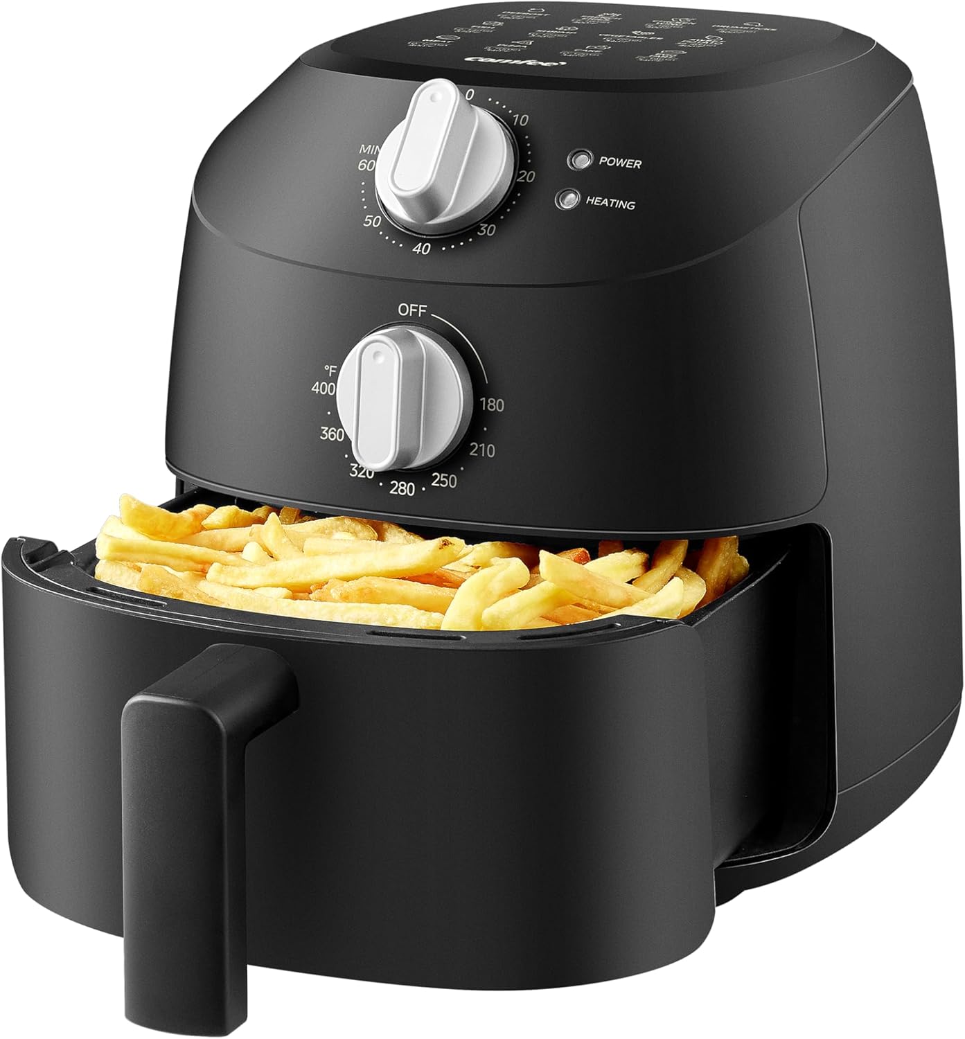 COMFEE’ Compact 2.1 Quart Air Fryer with 12 Presets Menu Options, Adjustable Timer & Temperature Control 180-400 degrees F, Dishwasher-Safe Nonstick Fry Basket