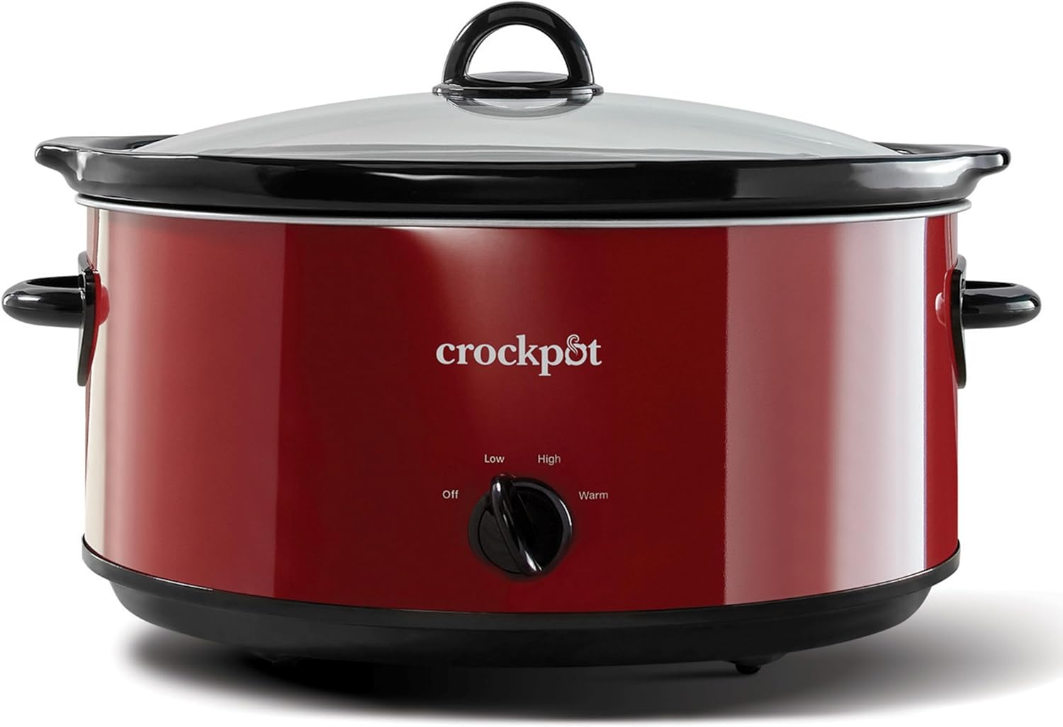 Crock-Pot 8-Quart Manual Slow Cooker, XL Family Size Serves 10+ People, Removable Stoneware with Warming Setting, Dishwasher Safe for Easy Cleanup, Red
