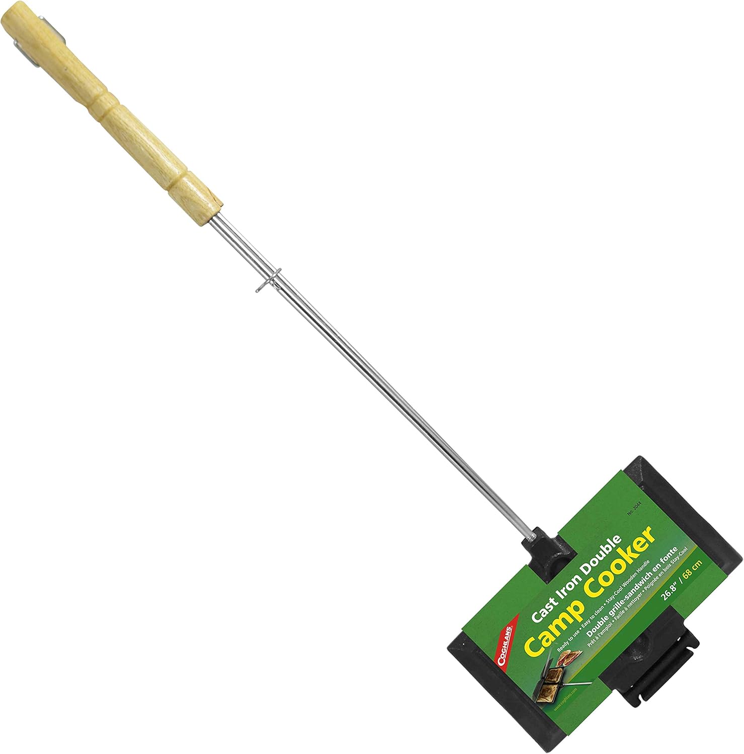 Coghlan’s Cast Iron Double Camp Cooker – Pre-Seasoned Pie Iron Sandwich Maker with Removable Handles, Easy-to-Clean for Grilled Sandwiches, Toasted Pies, and Meats, For Campfire Cooking