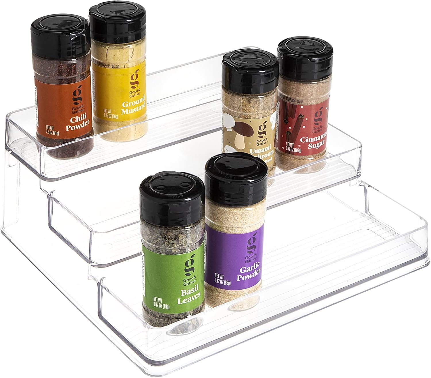 SIMPLEMADE 3-Tier Spice Rack Organizer – Versatile Storage Shelf for Kitchen, Bathroom, Bedroom & Office, Set of 1, Clear