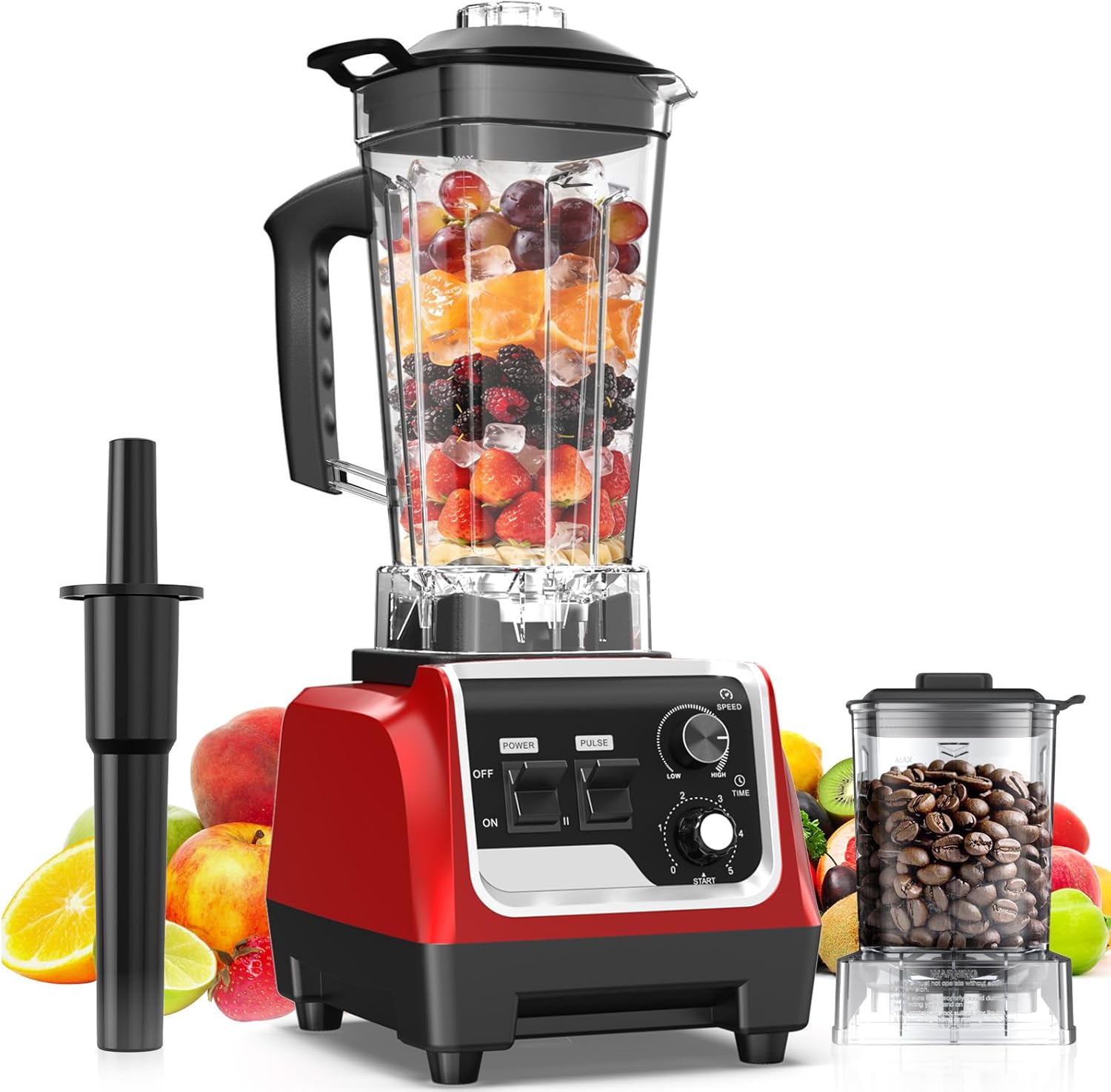 H-Duka 1800W Blender for Smoothies, 70oz Pitcher & 20oz Grinder, 28000 RPM High Speed Countertop Blender for Kitchen for Ice Crushing, Frozen Fruits & Nut Butter, 1-5 Min Timer, Multiple Speeds