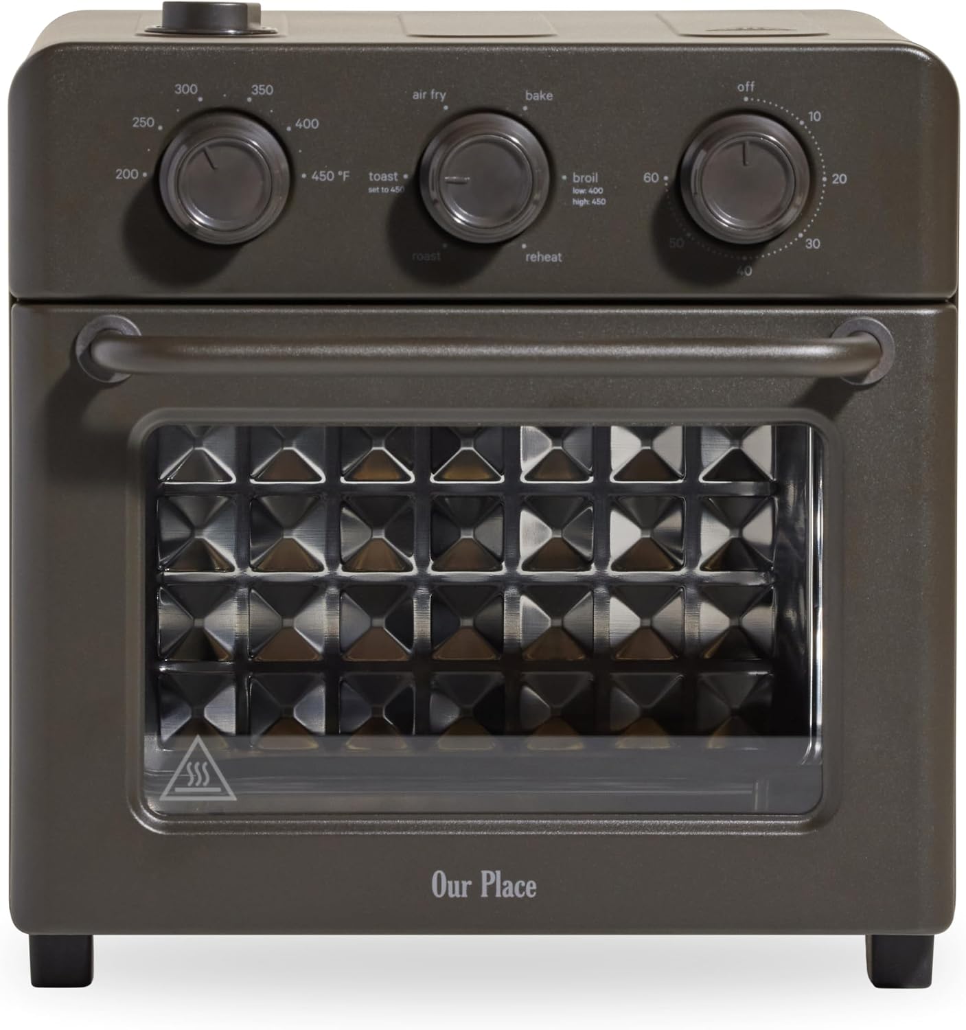 Our Place Wonder Oven | 6-in-1 Stainless Steel Air Fryer Toaster Oven Combo with Basket, Rack, Pan & Tray | Compact 13 QT Countertop Capacity – Toast, Roast, Bake, Reheat, Broil & Steam | Char
