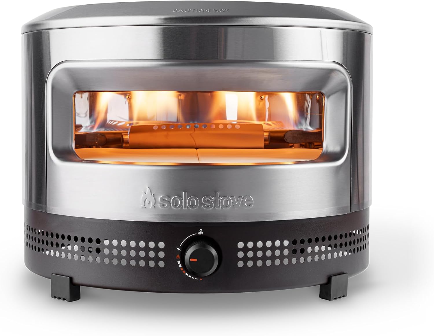 Solo Stove Pi Prime Pizza Oven Outdoor – Gas,Propane – Portable Pizza Oven with Cordierite Stone Cooking Surface – Demi-Dome Design – Wide-Mouthed Opening – Stainless Steel