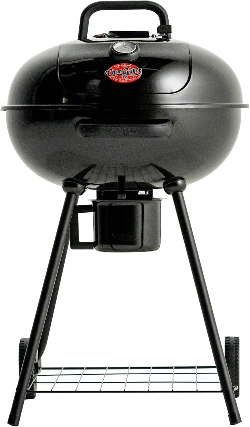 Char-Griller CG30040725 22-inch Kettle Charcoal Grill and Smoker – Steel, Black – 363 sq. in. Cooking Area
