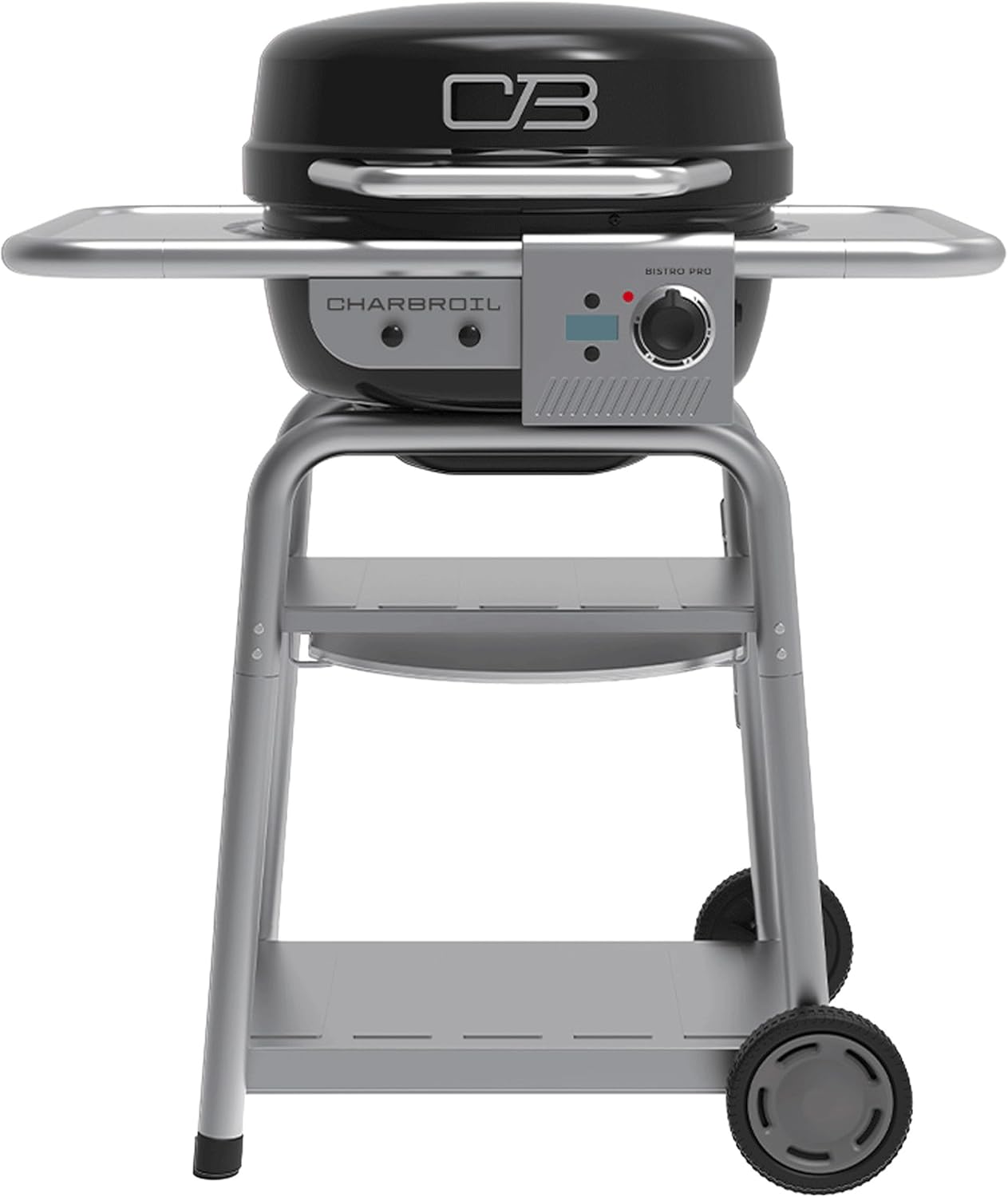 Charbroil 3-in-1 Dual Fuel Outdoor Bistro Pro Electric Grill & Griddle + Charcoal Mode BBQ, Black – 25302145