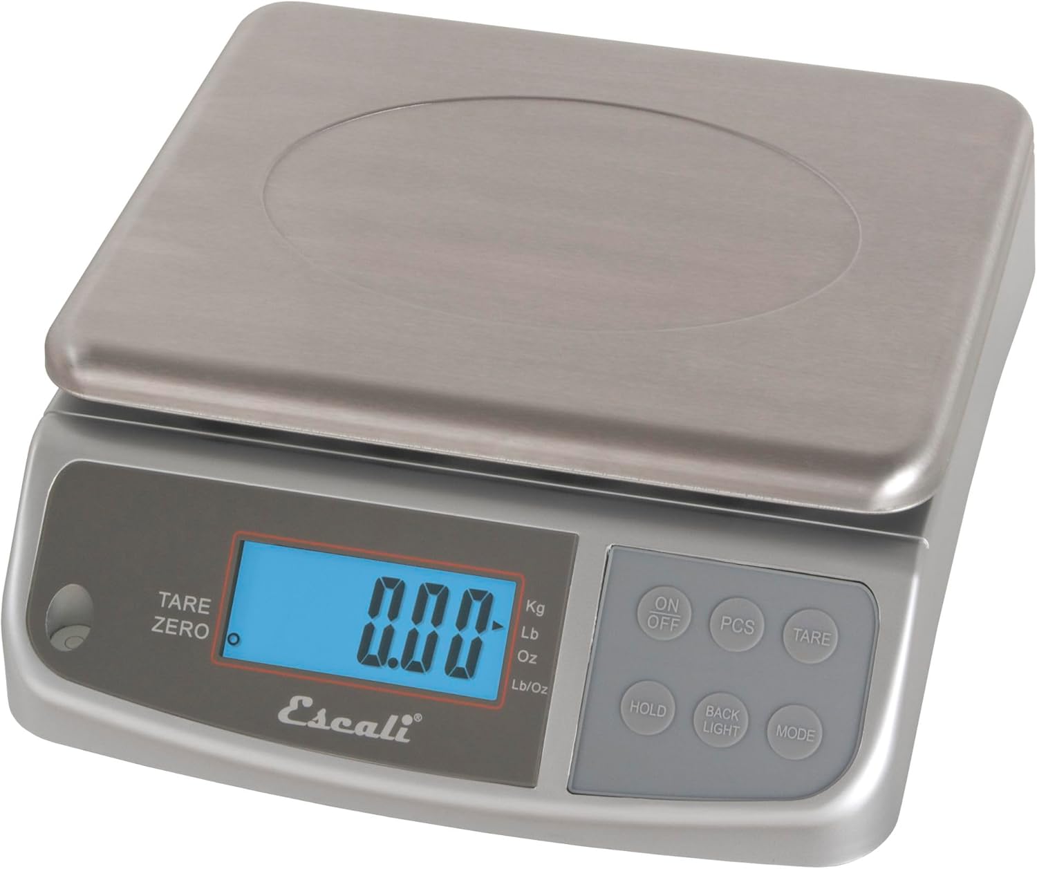 Escali M-Series NSF Certified Digital Kitchen & Industrial Scale, 66 lb Capacity, Dual Display, Spill-Proof, Stainless Steel