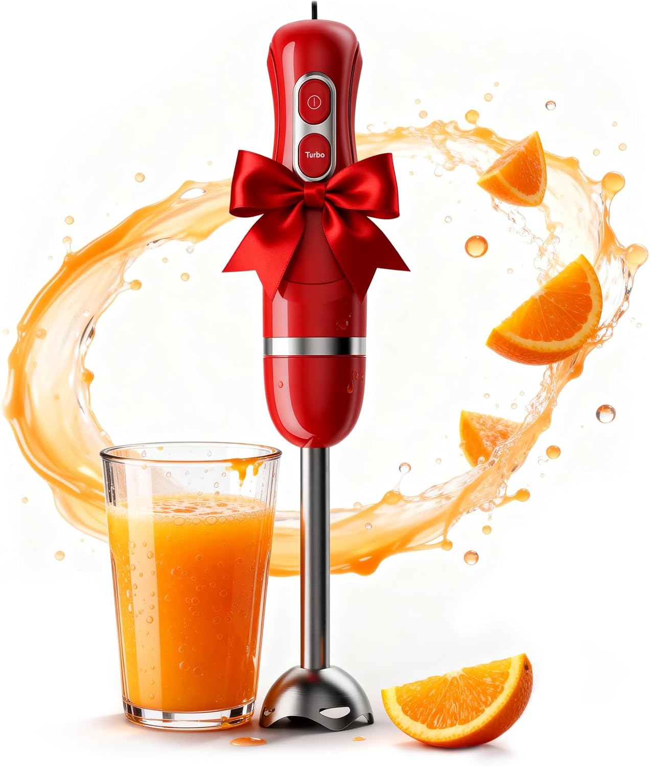 Turelar Immersion Blender Handheld, Corded Electric Blenders Portable Stick Mixer with 2 Mixing Speed and Stainless Steel Blades Emulsifier for Effortless Blending Soup, Smoothies, Puree or Baby Food