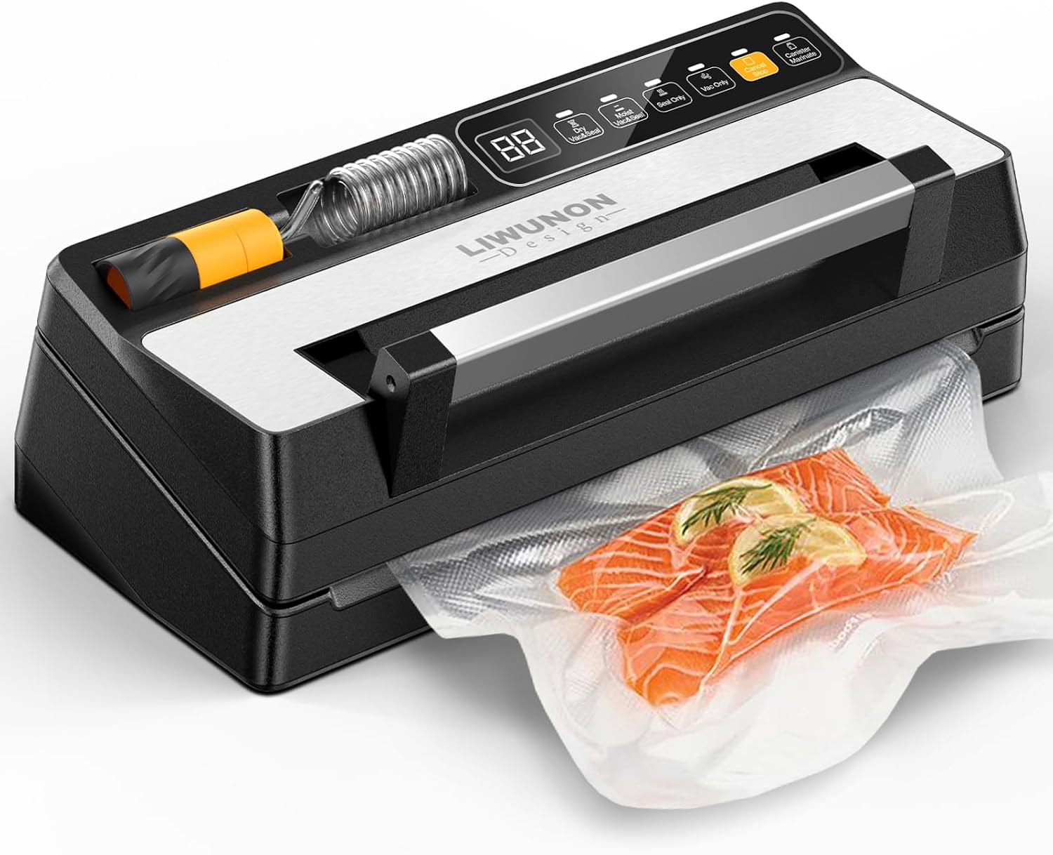 Next-Gen Vacuum Sealer Machine, Food Vacuum Sealer with Powerful Suction Pump, Dual-System for Valve&Textured Bags, Canisters & Marinate, Dual-Heat Seal for Dry&Moist Food, Built-in Cutter&Bag Storage