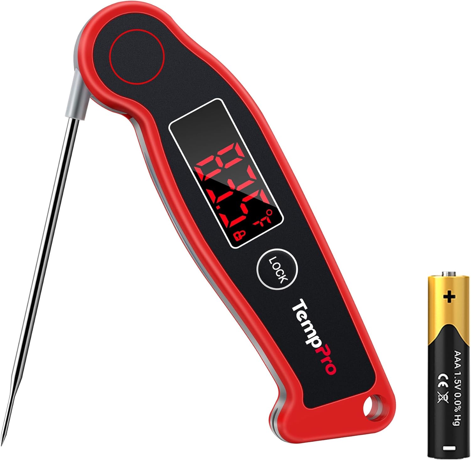 TempPro TP19 Waterproof Digital Meat Thermometer for Grilling with Ambidextrous Backlit & Thermocouple Instant Read Kitchen Cooking Food Thermometer for Candy Oil BBQ Smoker (Previously ThermoPro)