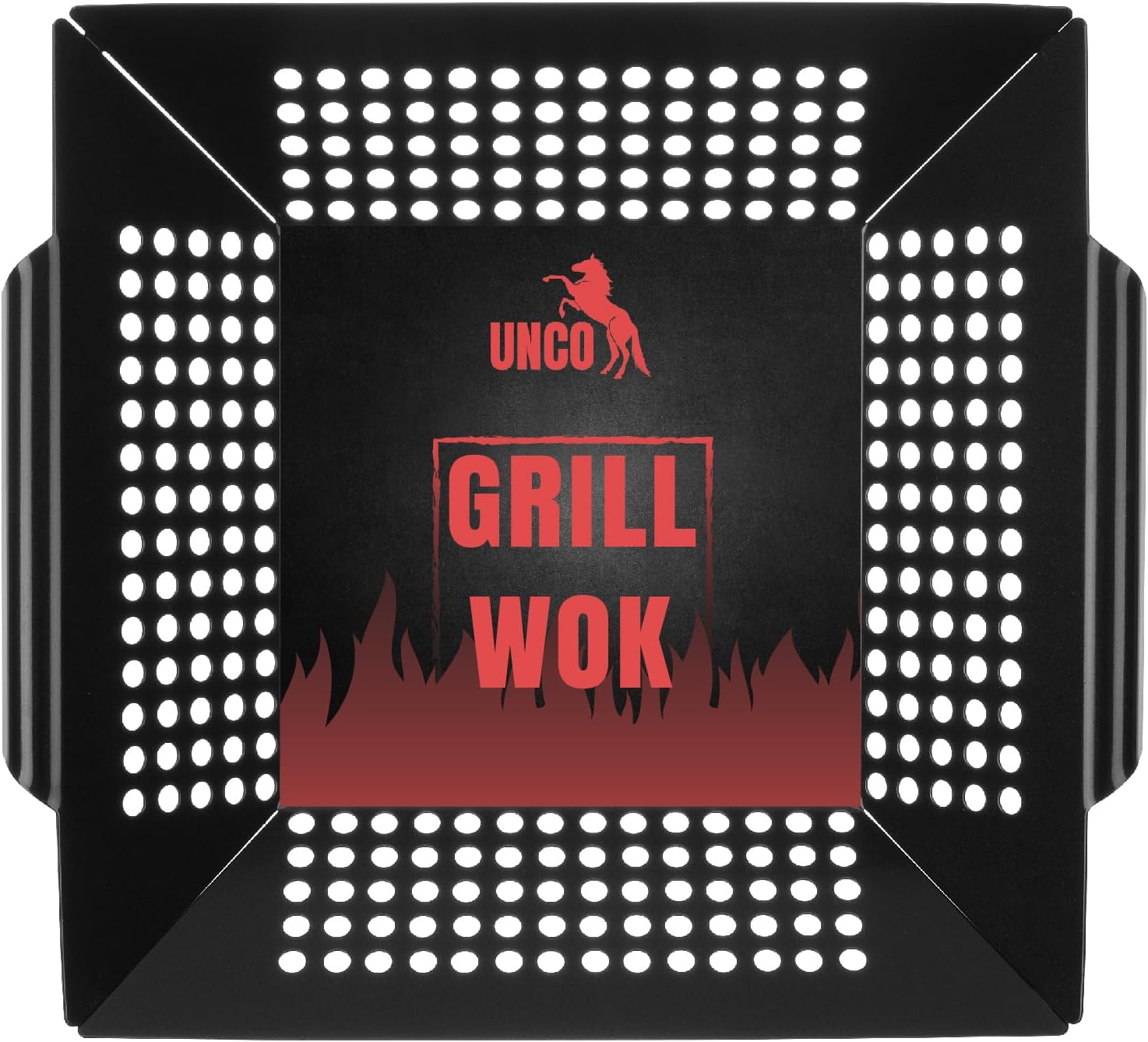 UNCO- Large Grill Basket, 13.6″ x 12″, Grill Baskets for Outdoor Grill Vegetables