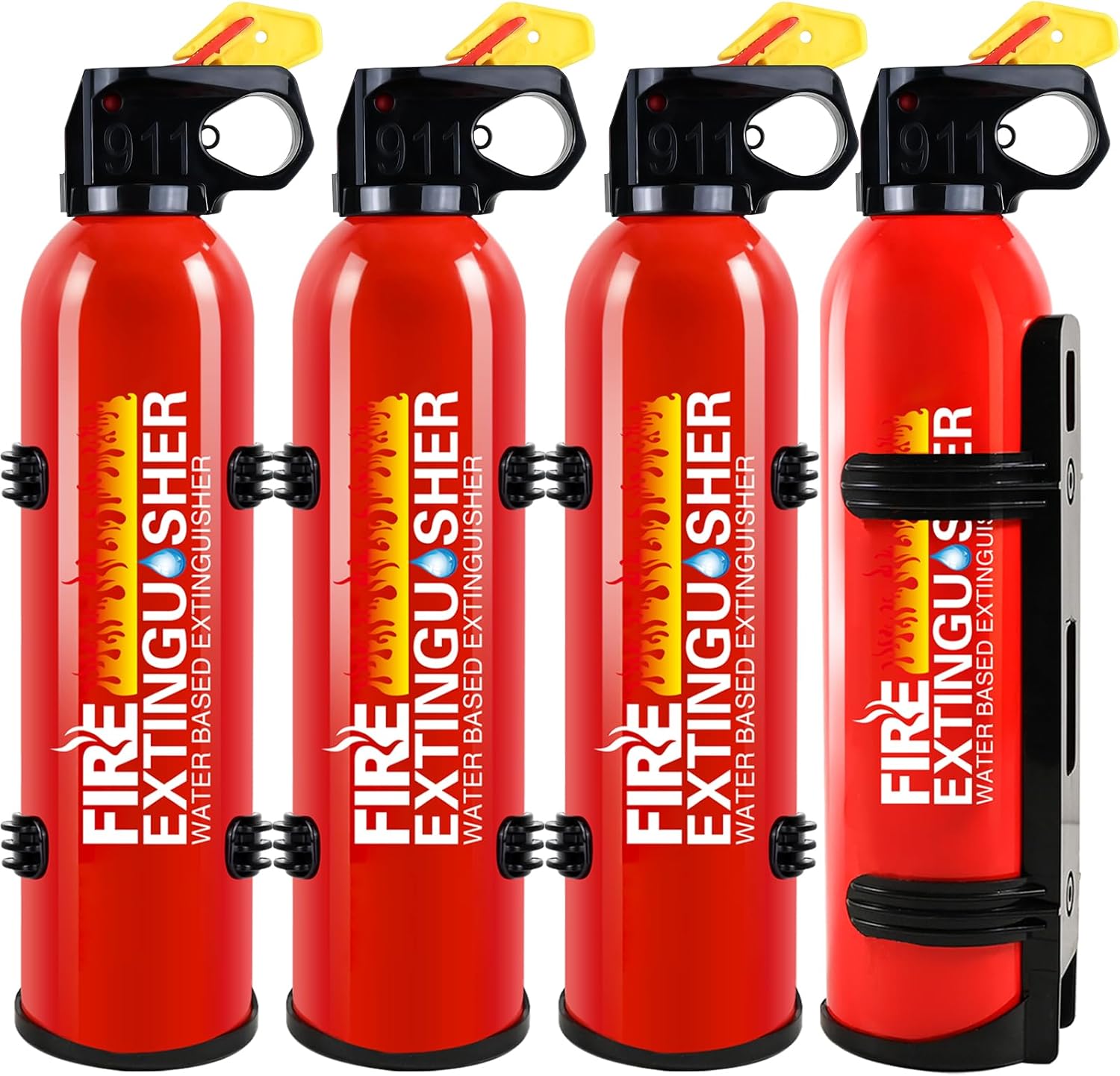 Upgrade Fire Extinguisher for Home, 4Pack Car Fire Extinguishers with Mount, 8 in 1 Portable Kitchen Fire Extinguishers for A, B, C, K Category, 620ml Mini Fire Extinguisher for Truck Boat