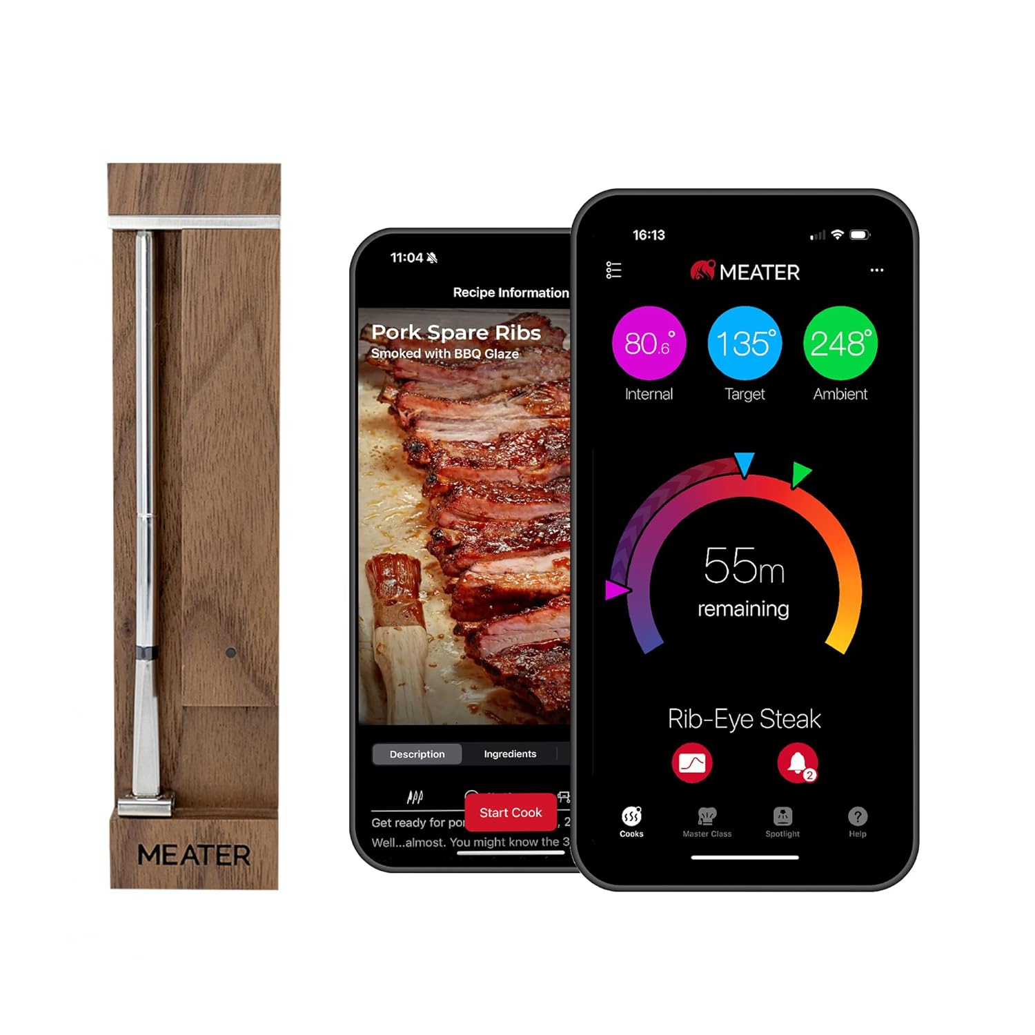 MEATER Pro: Smart Bluetooth Wireless Meat Thermometer Digital | 1000°F Heat Resistance | Long Range | Certified Accuracy | BBQ, Oven, Grill, Smoker, Air Fryer, Deep Fryer