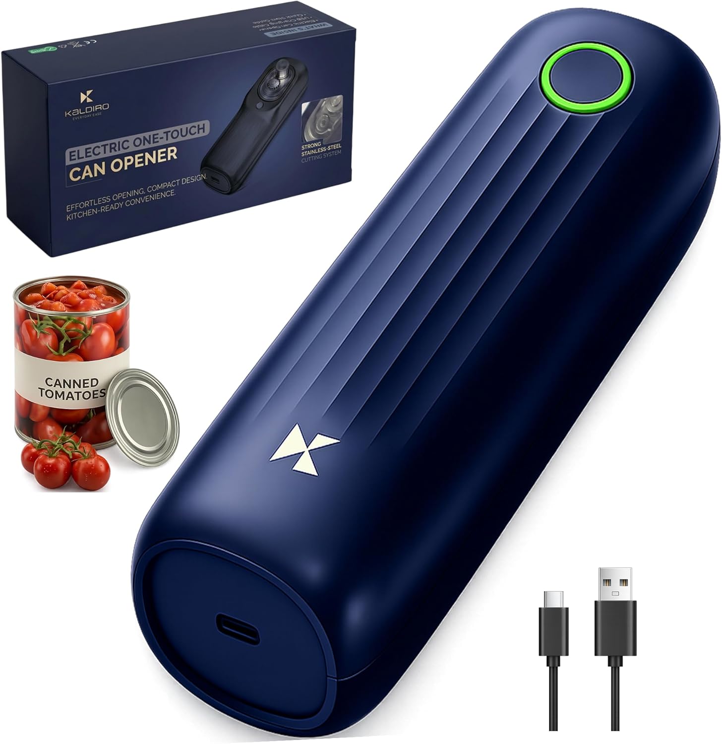 Electric Can Opener For Seniors – One-Touch, Auto-Stop, Rechargeable, Opens All Can Sizes – Compact, Food-Safe, Portable Side Cut Can Opener Smooth Edge For Effortless, Easy Kitchen Use
