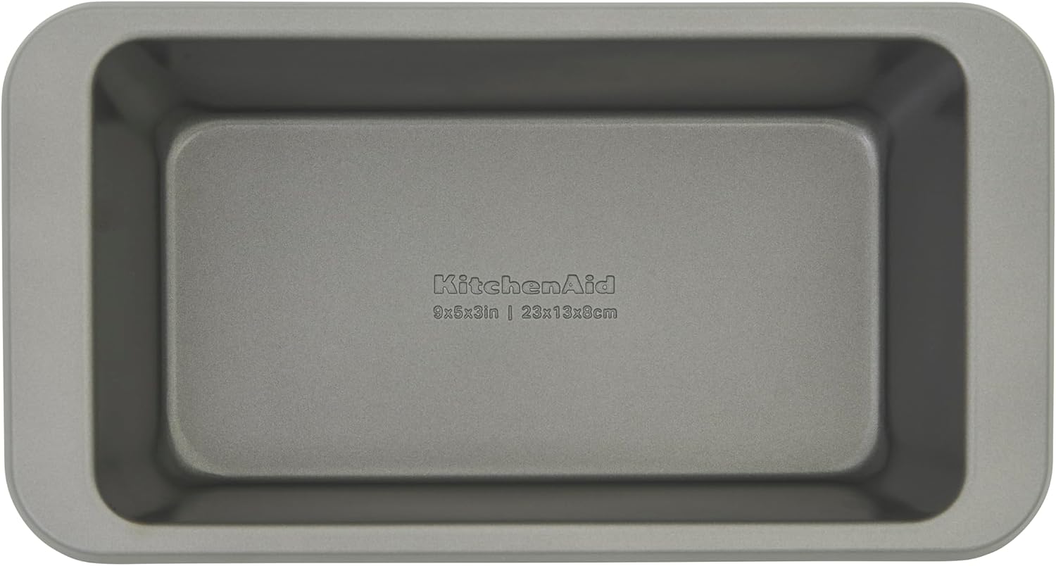 KitchenAid Nonstick Aluminized Steel Loaf Pan, Dishwasher Safe, 9 x 5 Inch, Contour Silver
