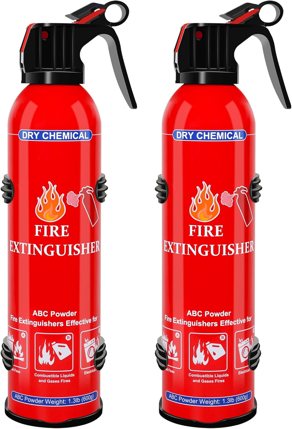ABC Dry Chemical Fire Extinguisher 2-Pack – Wall Mountable Household Fire Extinguisher for Kitchen Home Boat Marine RV & Business – Compact Portable Non-Toxic Safety Device