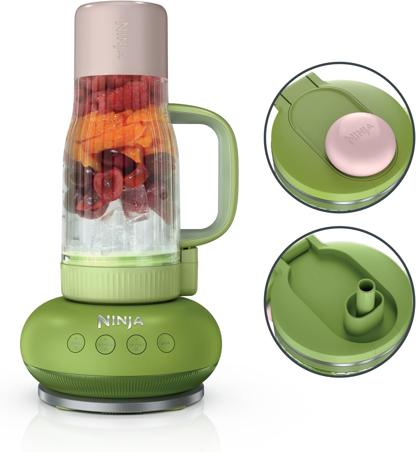 Ninja Blendboss™ | Personal Blender for Smoothies & Frozen Drinks | 26oz Travel Tumbler with LeakProof Lid, Chug Spout & Detachable Straw | Auto-iQ Technology | Watermelon Bubble Gum | DB351GN