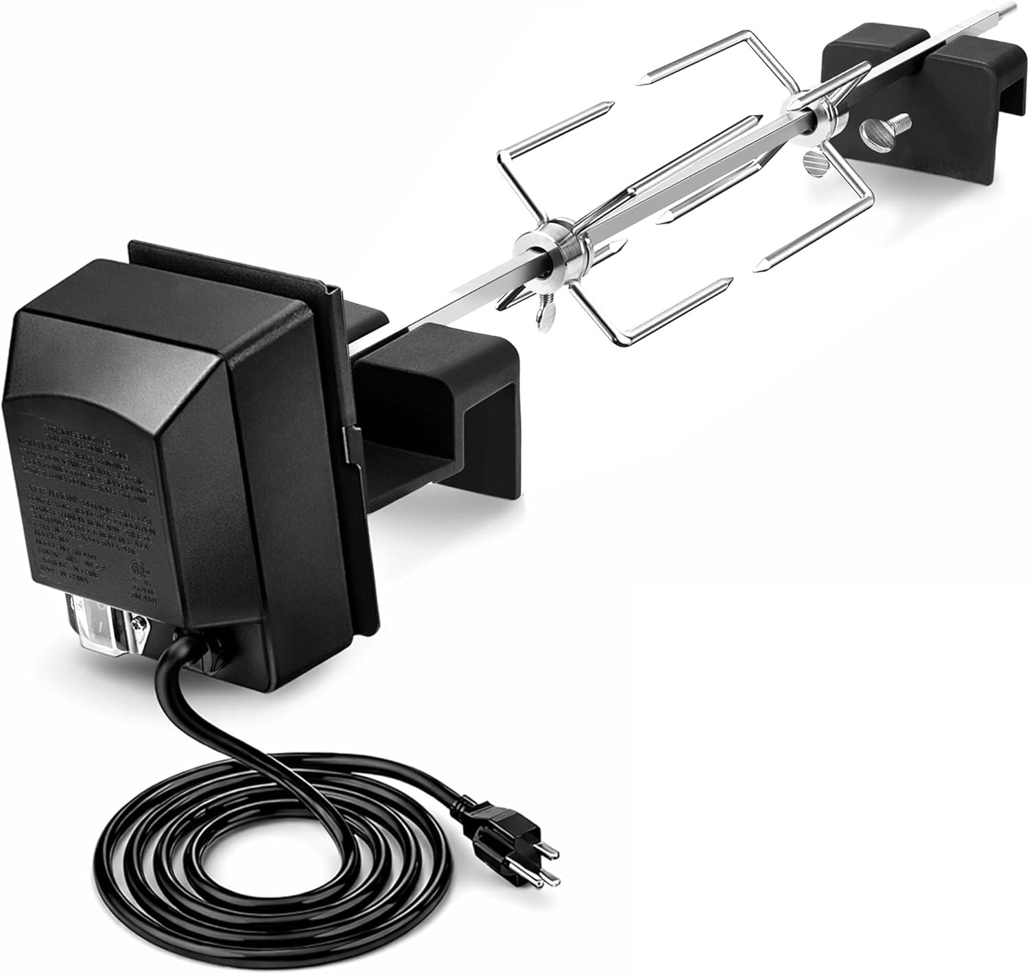 Buzzlett Rotisserie Accessory Attachment Compatible with Kamado Joe Classic Joe Grills, Large Big Green Egg Grills and Other 18-inch Round Charcoal Grills, Perfect for Whole Chicken, Roasts, BBQ