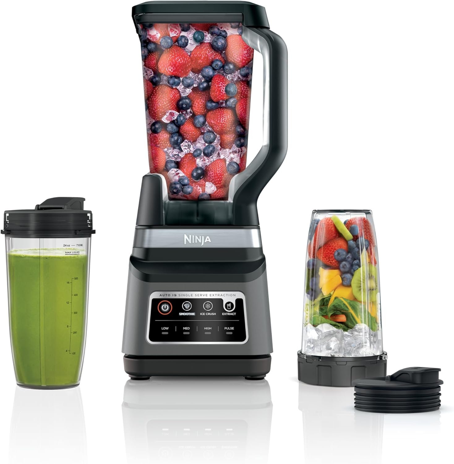 Ninja BN751 Professional Plus DUO Blender, 1400 Peak Watts, 3 Auto-IQ Programs for Smoothies, Frozen Drinks & Nutrient Extractions, 72-oz. Total Crushing Pitcher & (2) 24 oz. To-Go Cups, Black