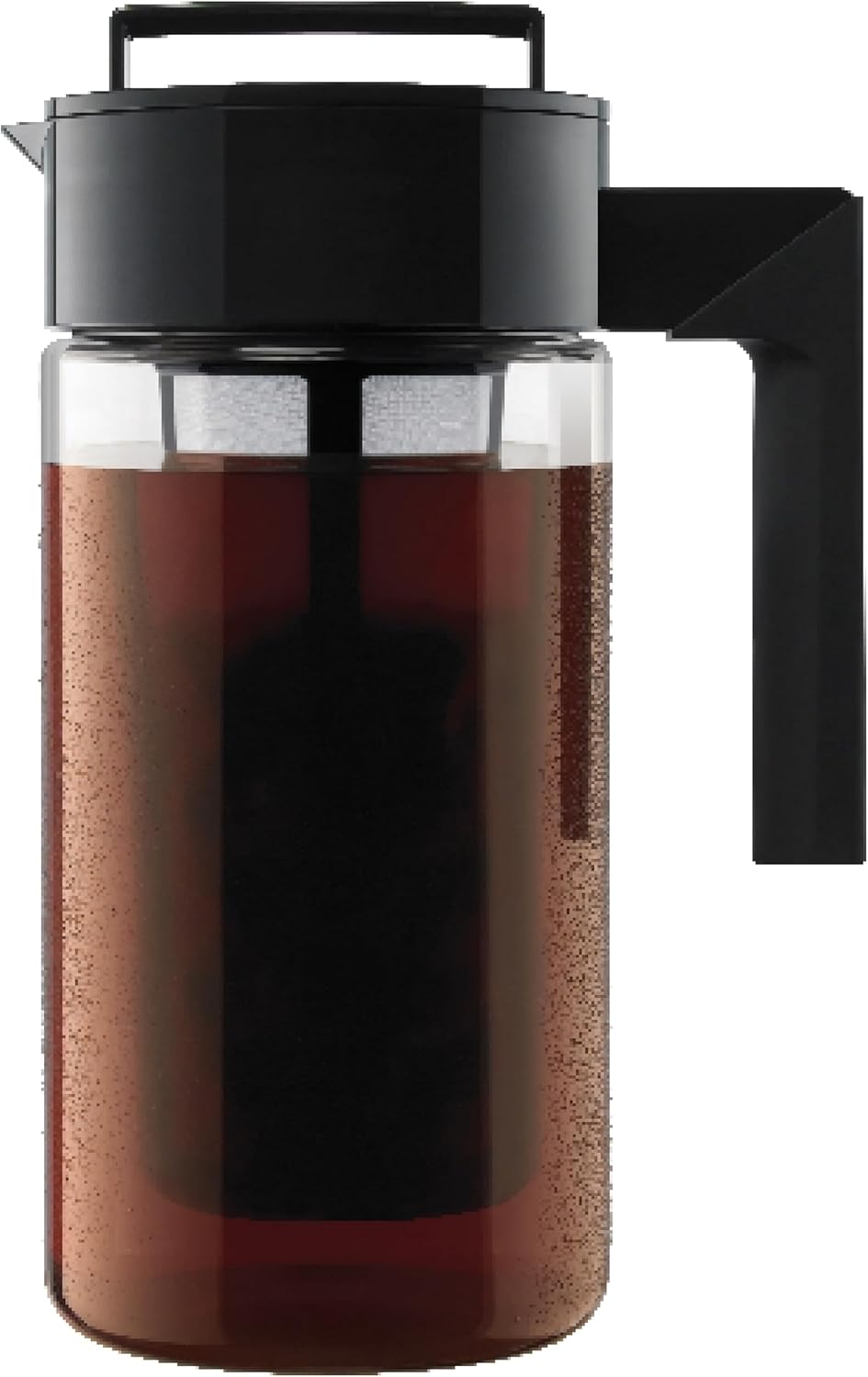 Takeya Deluxe Cold Brew Coffee Maker – BPA-Free Tritan Pitcher with Airtight Leakproof Lid, Silicone Grip Handle, Fine-Mesh Filter – Shatter-Proof, Dishwasher Safe, Made in USA – 1 Quart/Black
