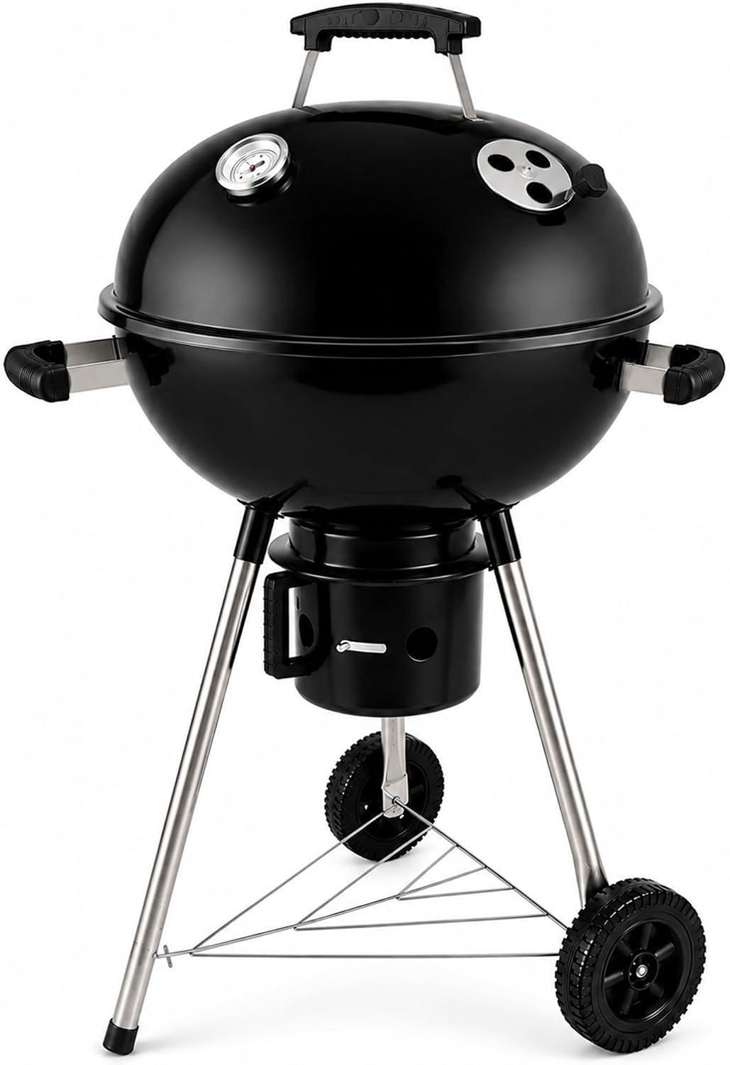 18-Inch Kettle Charcoal Grill with Lid & Wheels | Beginner-Friendly, For Backyard, Patio & Family Cookouts, Easy-to-Use, Ash Catcher