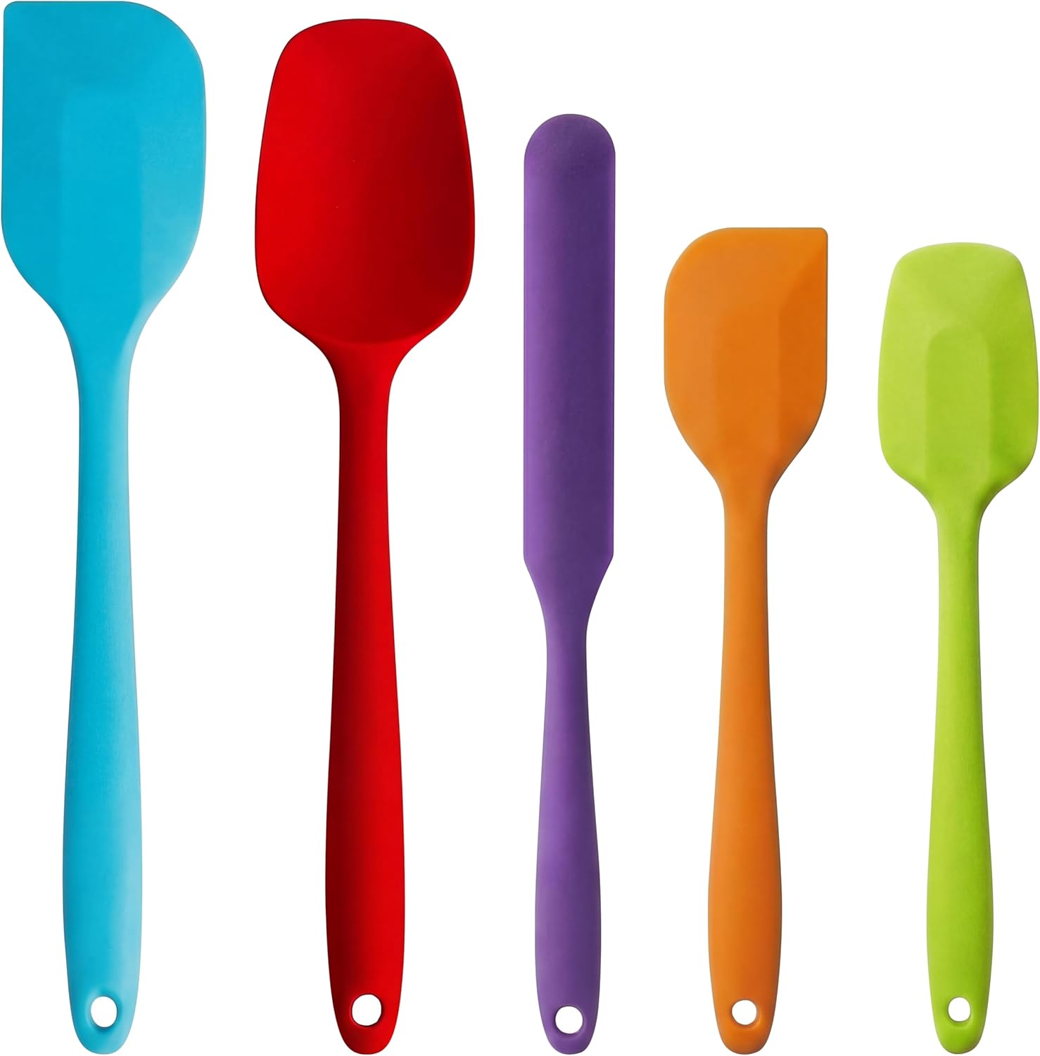 5 Pieces Silicone Spatula Set BPA Free Non Stick Rubber Spatula Heat Resistant Set Ideal for Baking Cooking Mixing Dishwasher Safe Kitchen Tools Multicolor