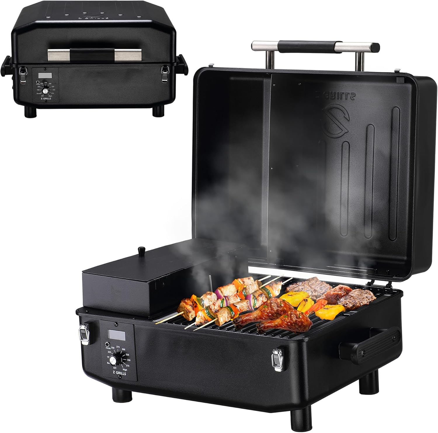 Z GRILLS 2026 200A Table Top Wood Pellet Grill, Pellet Smoker with PID V3.0 Controller, Meat Probes, 202 sq.in Cooking Area, Fit for RVs, Road Trips & Apartments