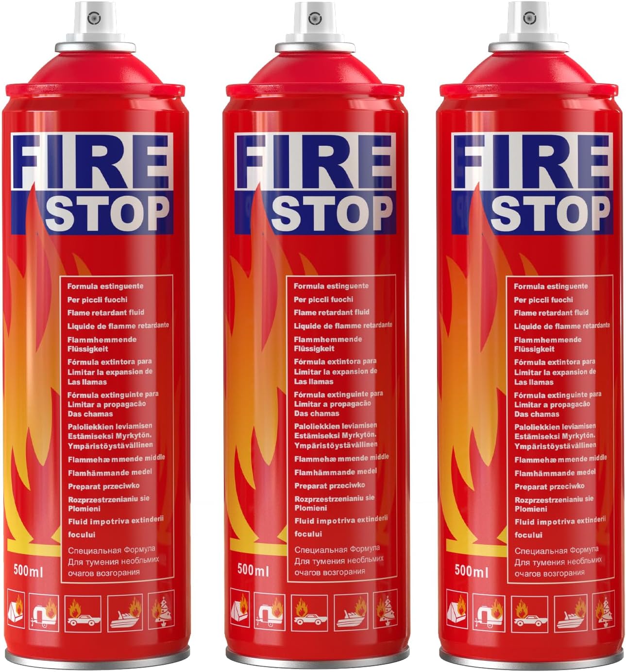AmzBoom 3-Pack Fire Extinguisher for Home, Kitchen, Car, Boat – ABCK Class Extinguisher with Mounting Bracket – Compact & Portable for Emergency Use.